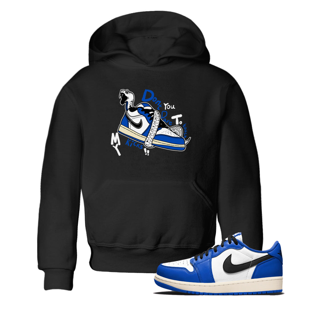 Don't Touch My Kicks snkmatch Tees Kids - Air Jordan 1 Game Royal