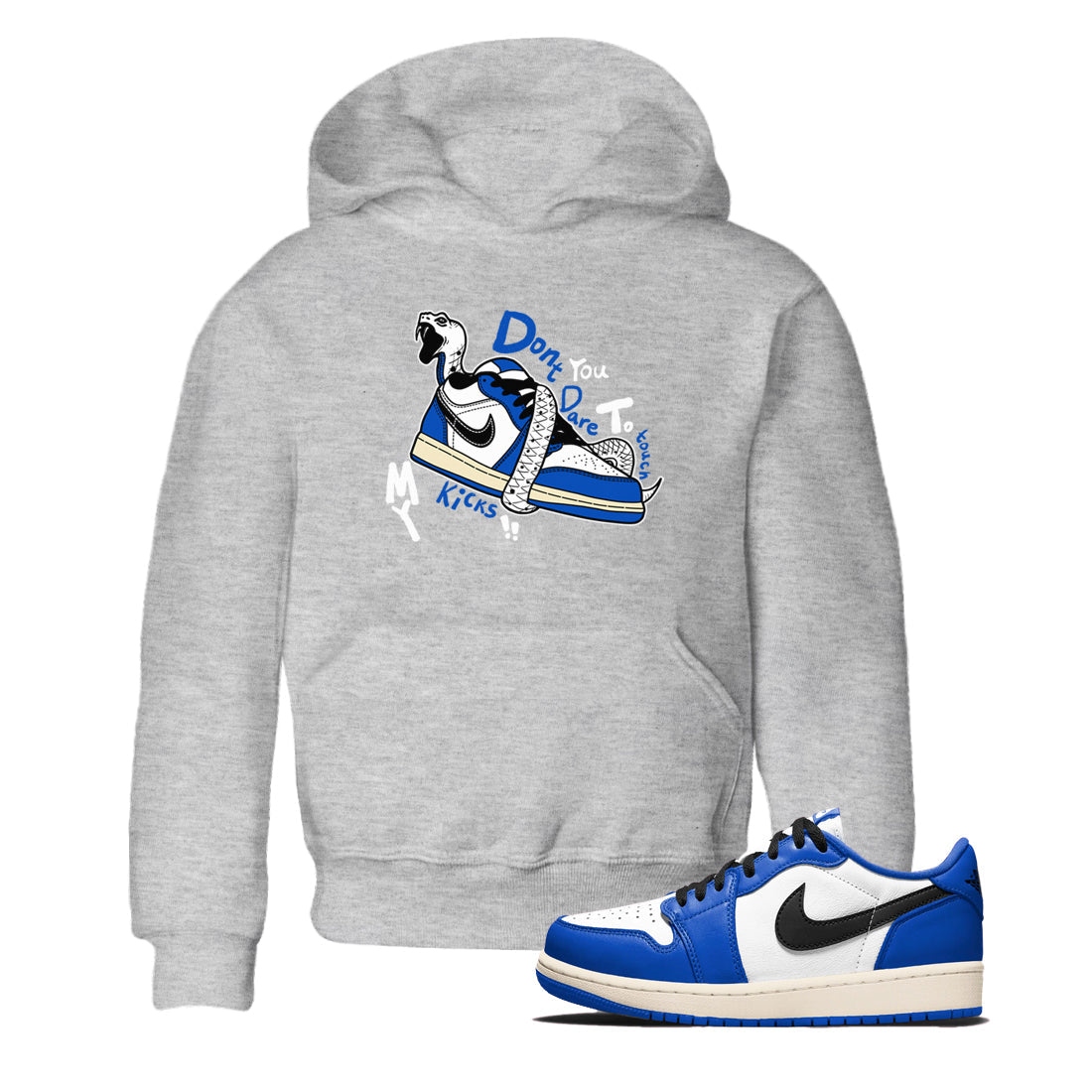 Don't Touch My Kicks snkmatch Tees Kids - Air Jordan 1 Game Royal