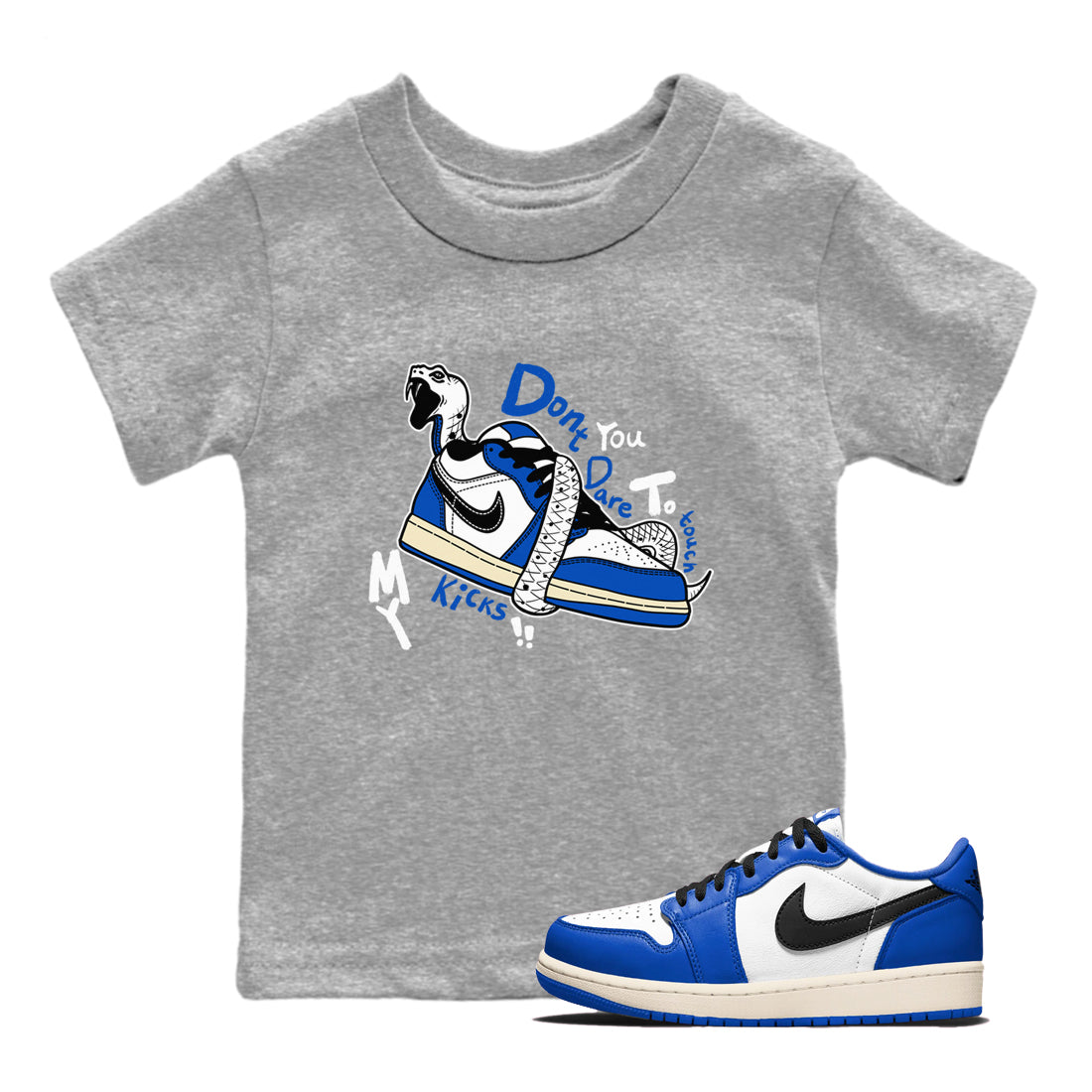 Don't Touch My Kicks snkmatch Tees Kids - Air Jordan 1 Game Royal
