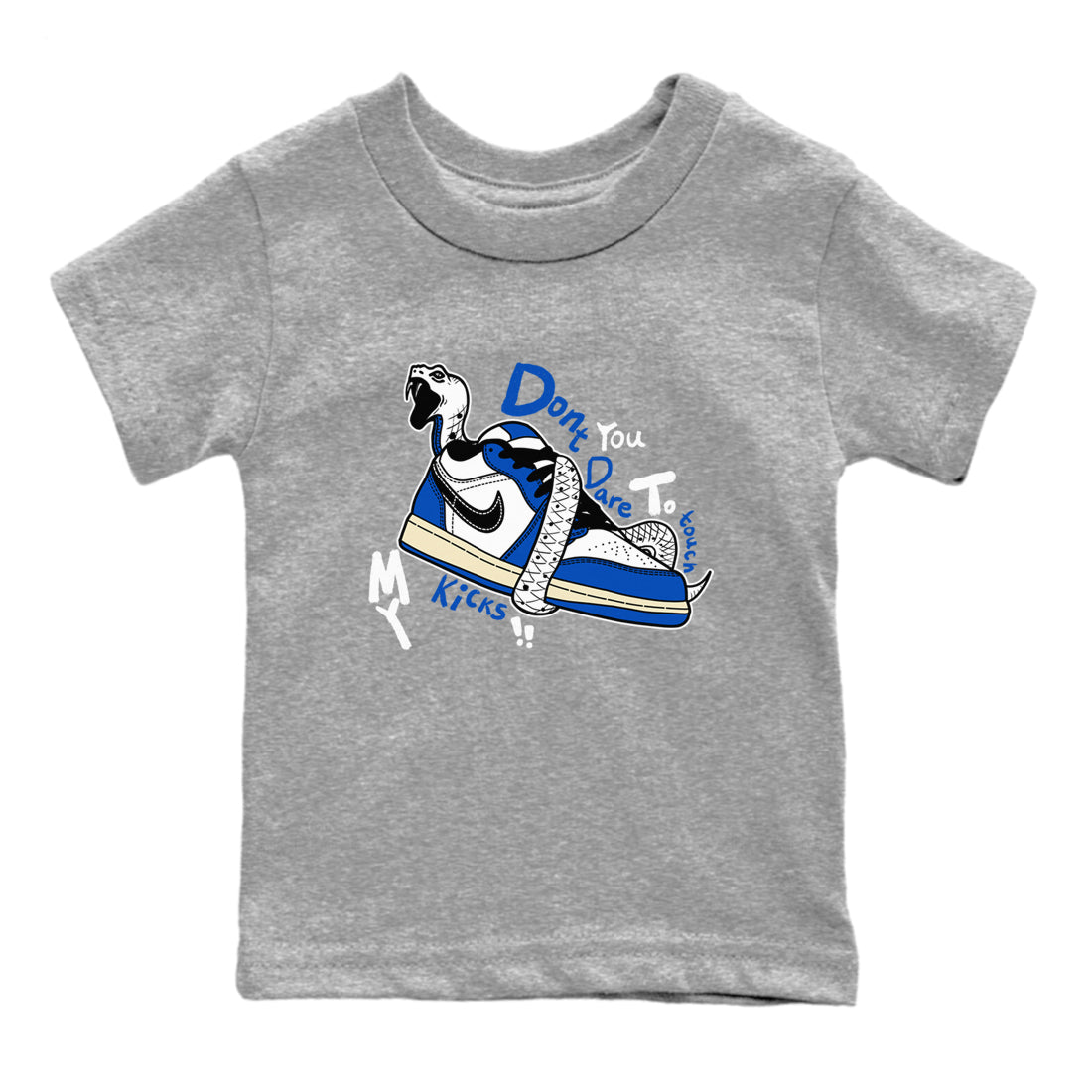 Don't Touch My Kicks snkmatch Tees Kids - Air Jordan 1 Game Royal