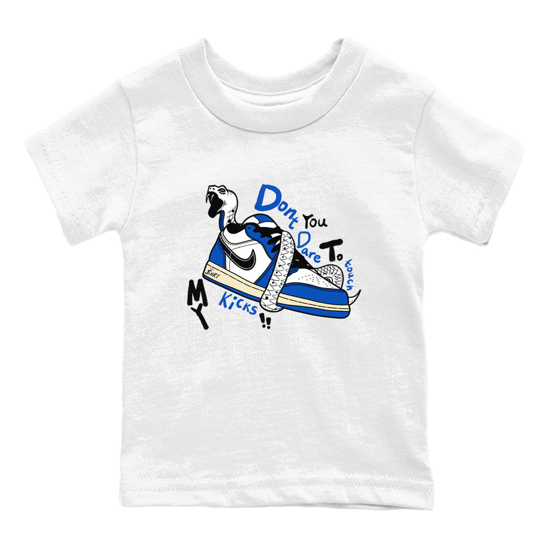 Don't Touch My Kicks snkmatch Tees Kids - Air Jordan 1 Game Royal