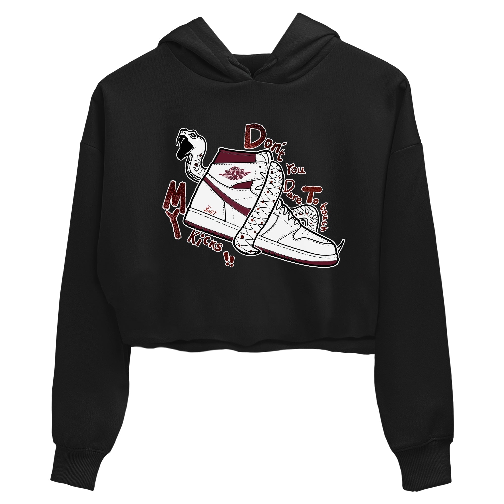 Don't Touch My Kicks snkmatch Women's Top - Air Jordan 1 Metallic Burgundy