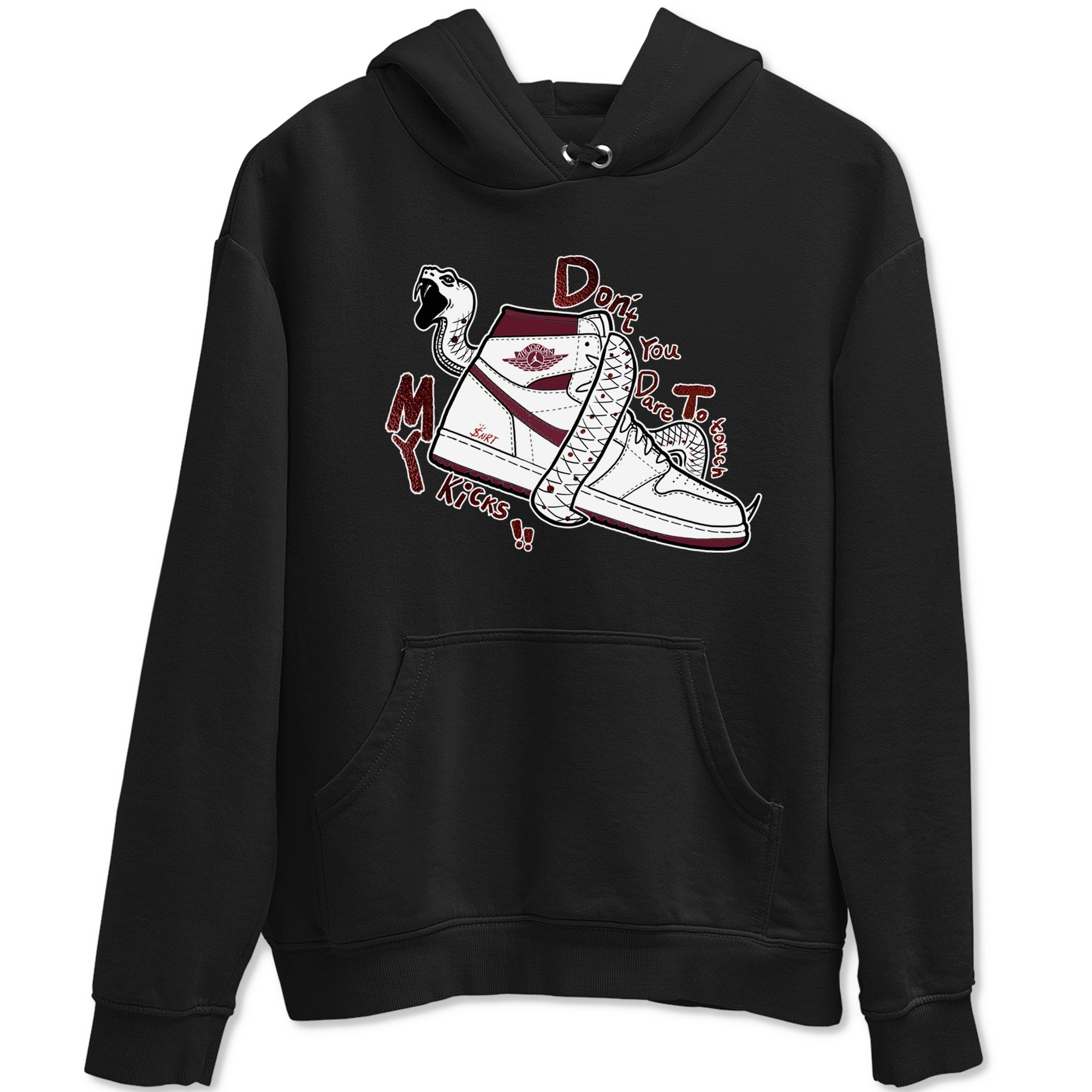 Don't Touch My Kicks snkmatch Tees - Air Jordan 1 Metallic Burgundy