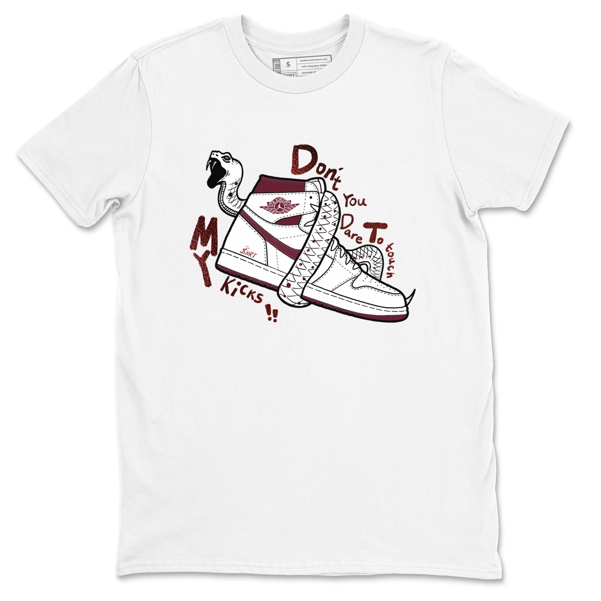 Don't Touch My Kicks snkmatch Tees - Air Jordan 1 Metallic Burgundy