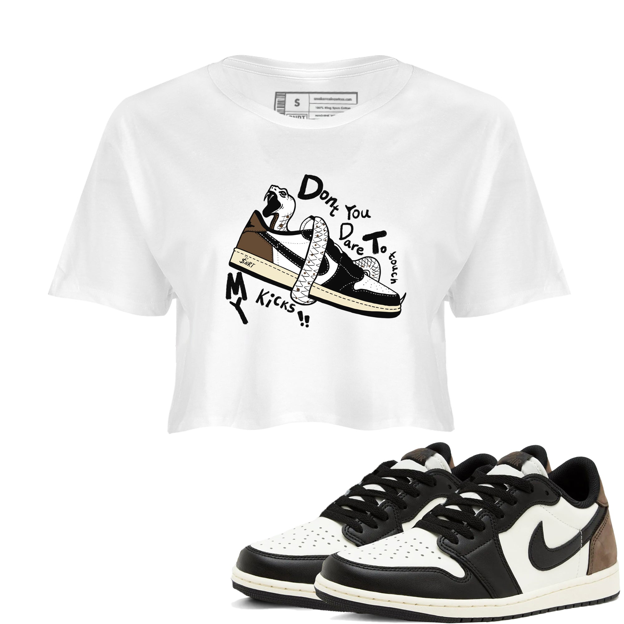 Don't Touch My Kicks snkmatch Women's Top - Air Jordan 1 Mocha