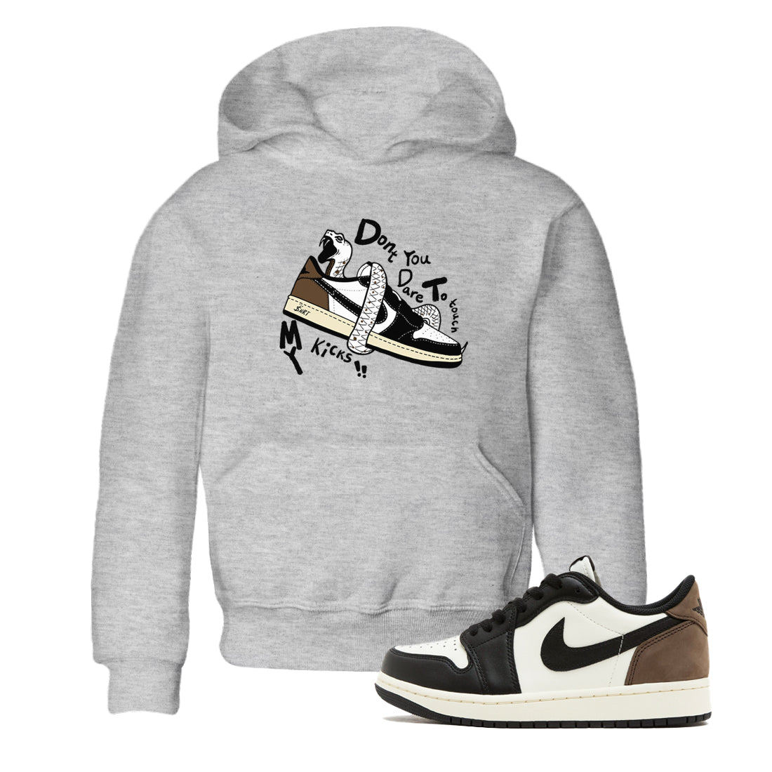 Don't Touch My Kicks snkmatch Tees Kids - Air Jordan 1 Mocha