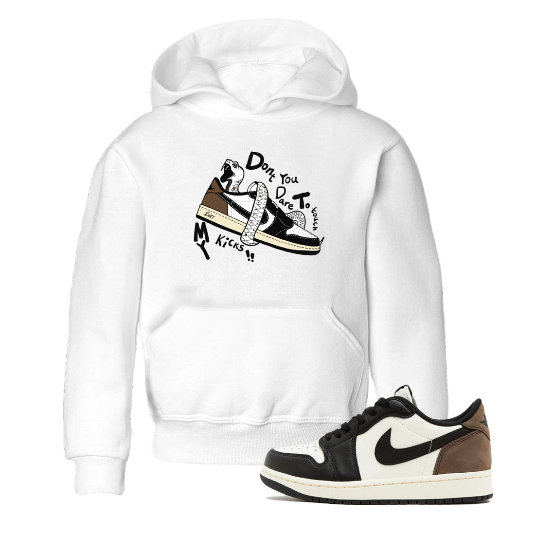 Don't Touch My Kicks snkmatch Tees Kids - Air Jordan 1 Mocha