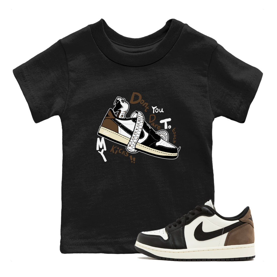 Don't Touch My Kicks snkmatch Tees Kids - Air Jordan 1 Mocha