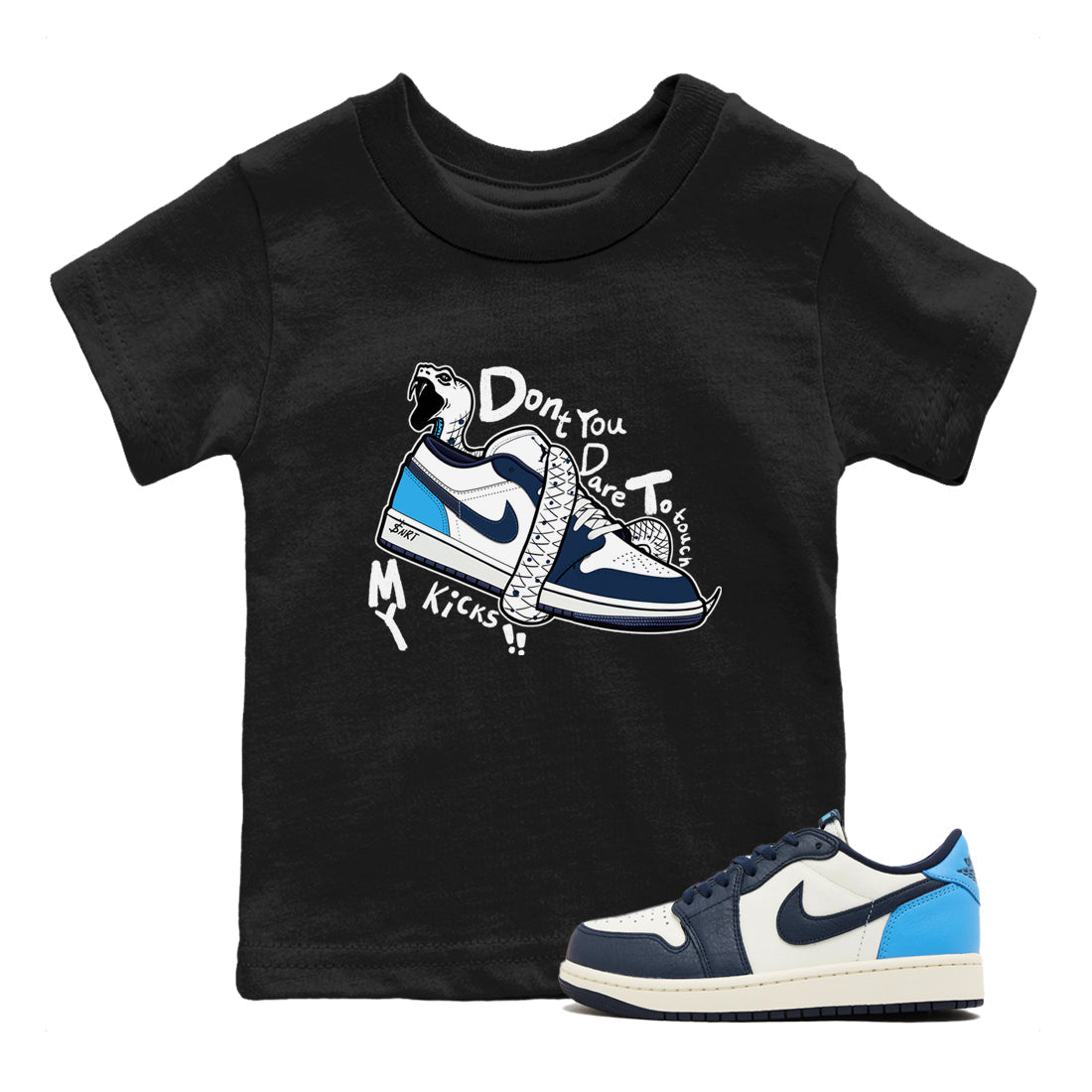 Don't Touch My Kicks snkmatch Tees Kids - Air Jordan 1 Obsidian