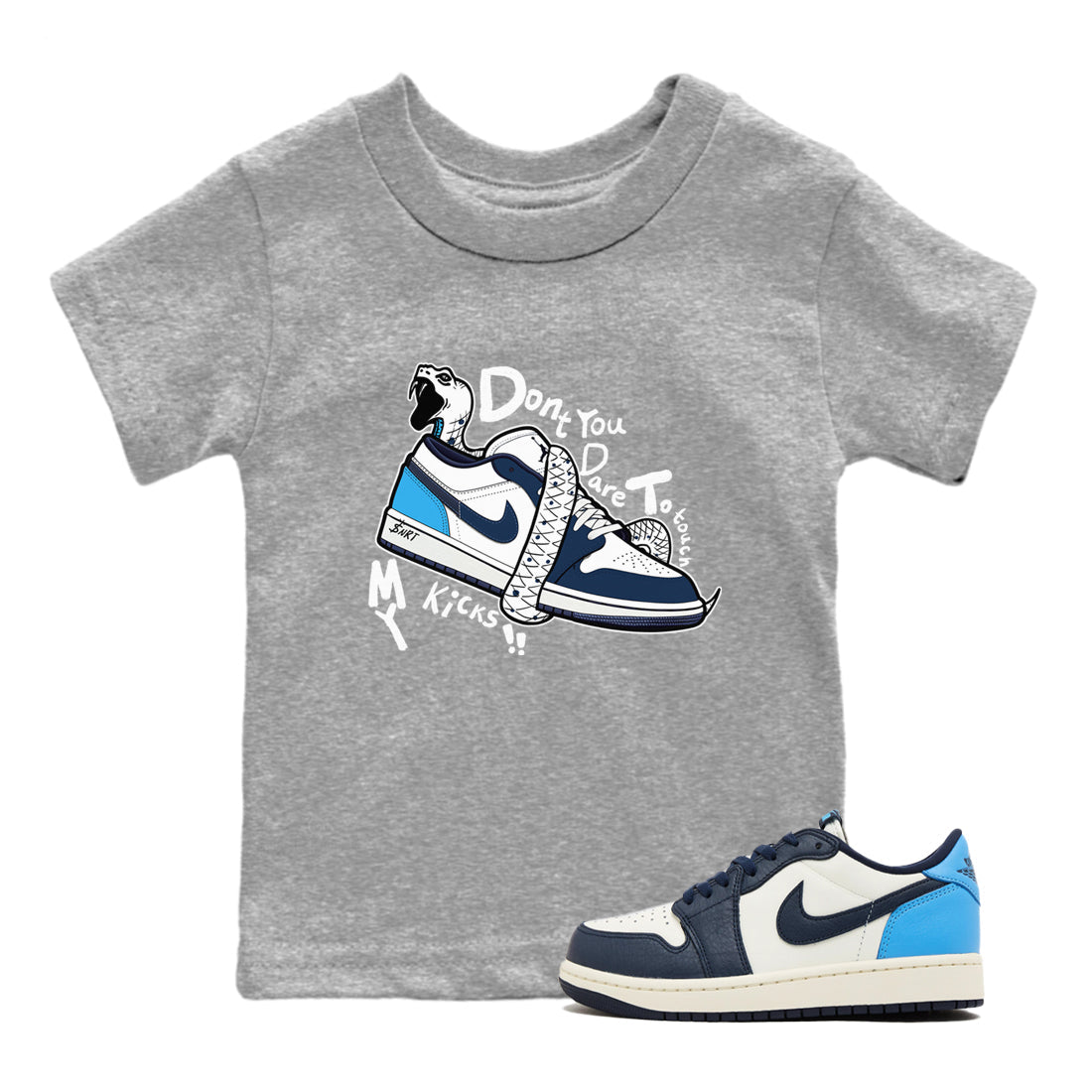 Don't Touch My Kicks snkmatch Tees Kids - Air Jordan 1 Obsidian