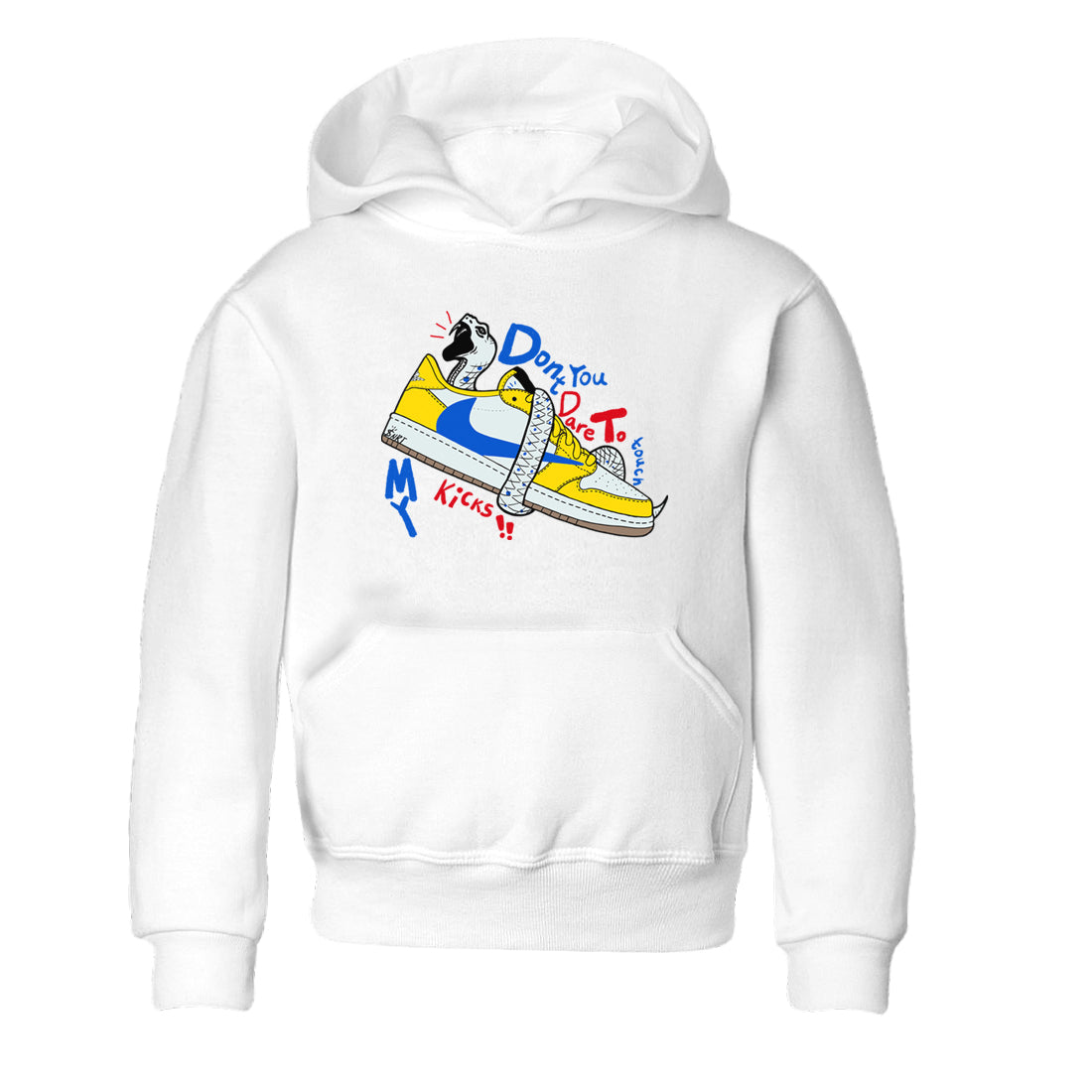 Don't Touch My Kicks snkmatch Tees Kids - Air Jordan 1 Travis Scott Canary