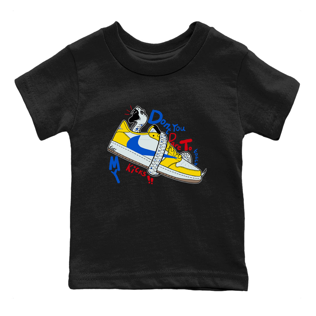 Don't Touch My Kicks snkmatch Tees Kids - Air Jordan 1 Travis Scott Canary