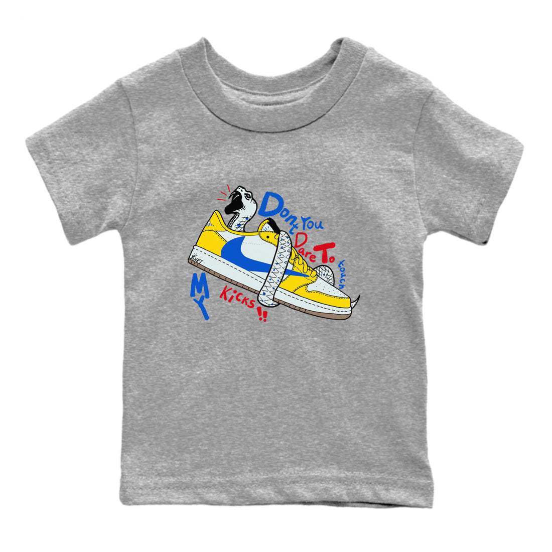 Don't Touch My Kicks snkmatch Tees Kids - Air Jordan 1 Travis Scott Canary