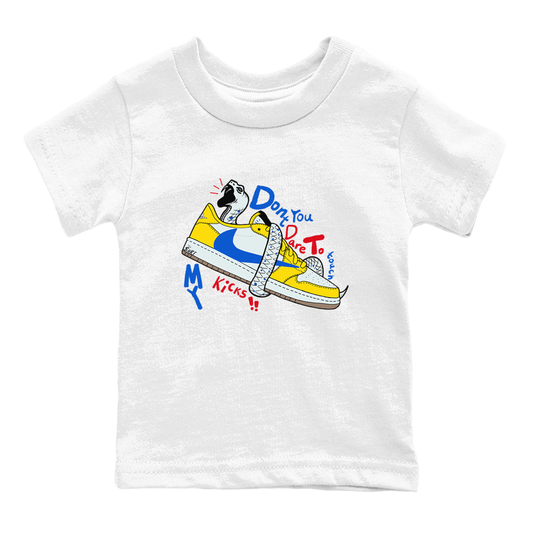 Don't Touch My Kicks snkmatch Tees Kids - Air Jordan 1 Travis Scott Canary