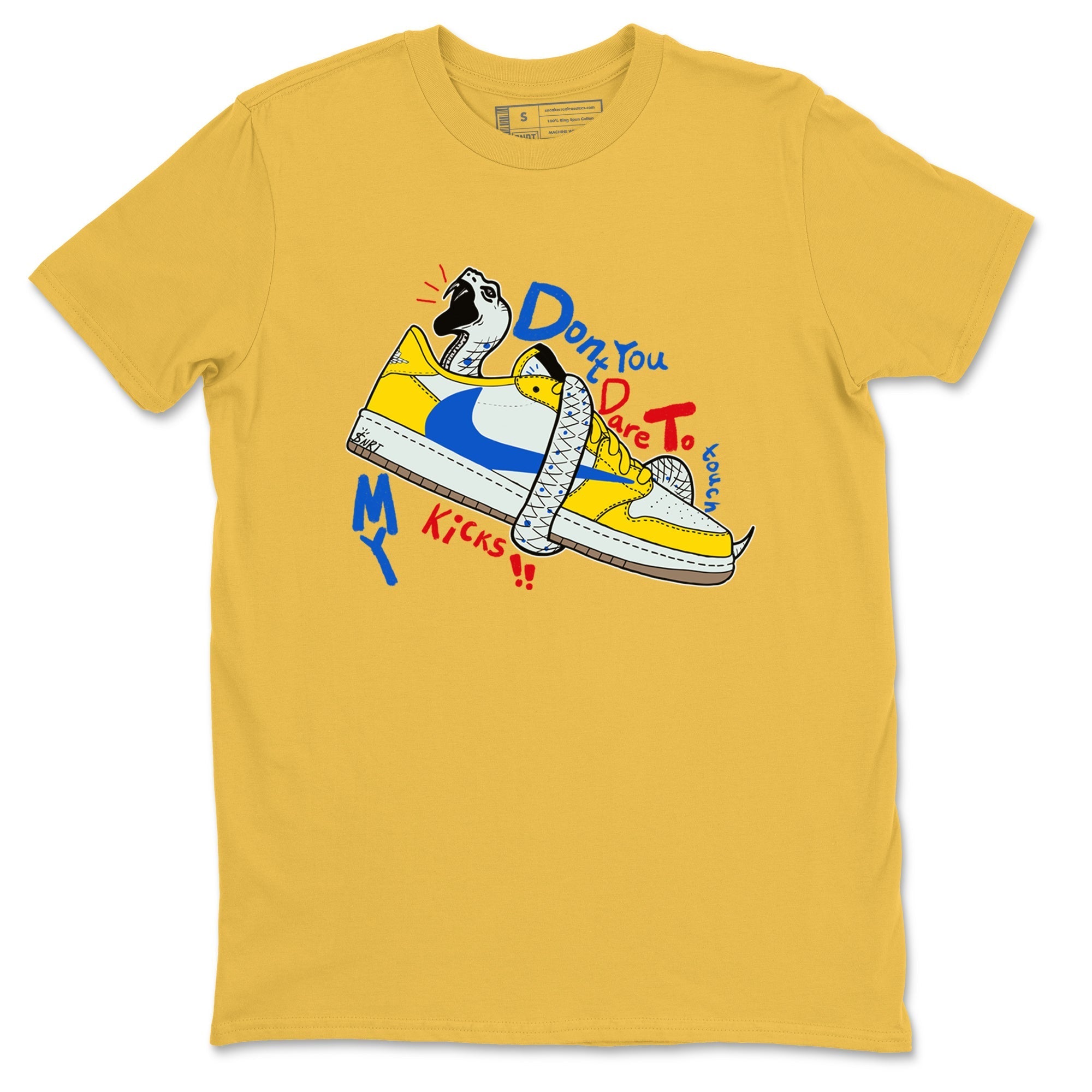 Don't Touch My Kicks snkmatch Tees - Air Jordan 1 Travis Scott Canary