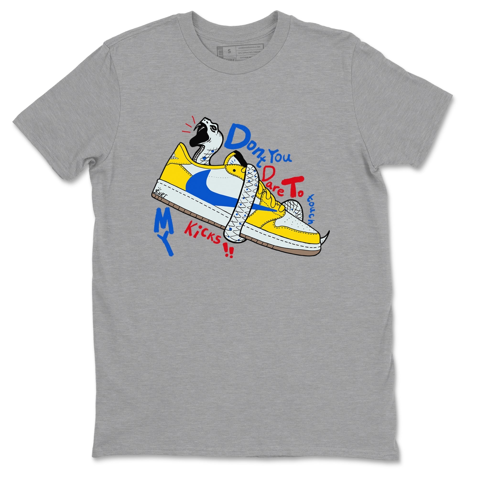 Don't Touch My Kicks snkmatch Tees - Air Jordan 1 Travis Scott Canary
