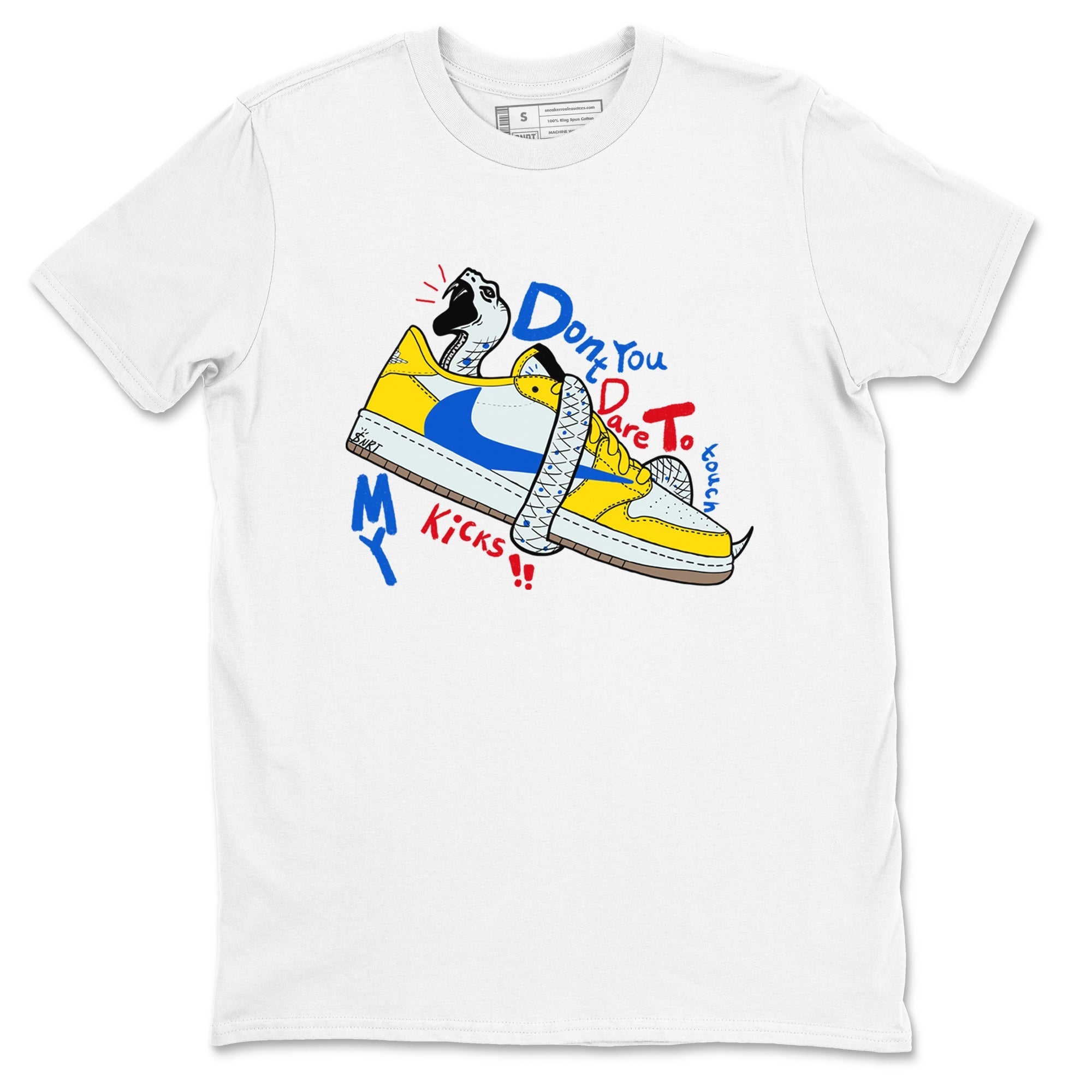 Don't Touch My Kicks snkmatch Tees - Air Jordan 1 Travis Scott Canary