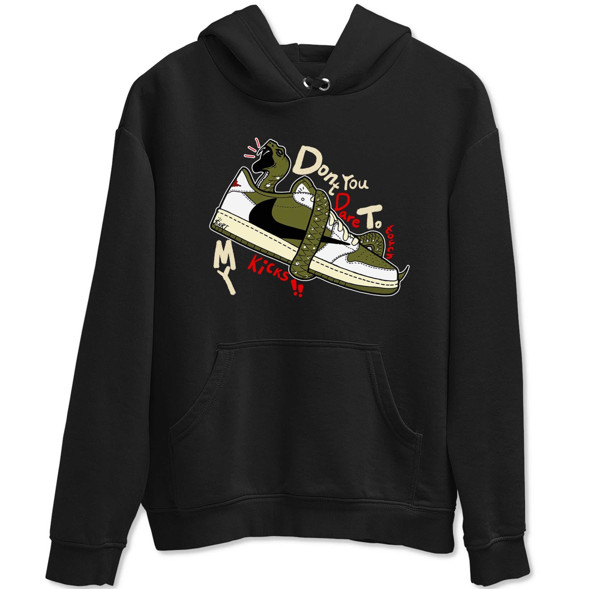 Don't Touch My Kicks snkmatch Tees - Air Jordan 1 Travis Scott Medium Olive