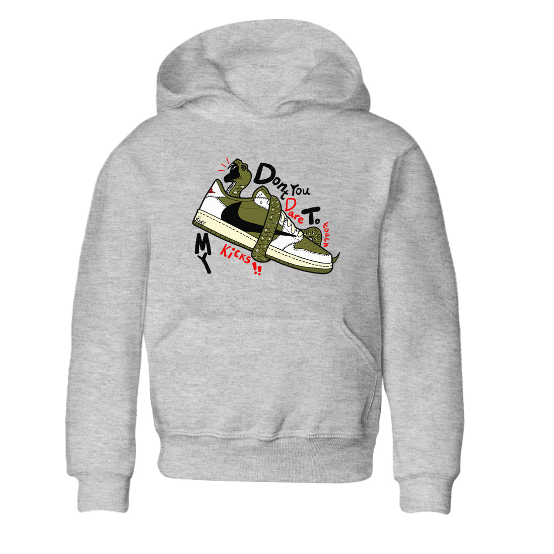 Don't Touch My Kicks snkmatch Tees Kids - Air Jordan 1 Travis Scott Medium Olive
