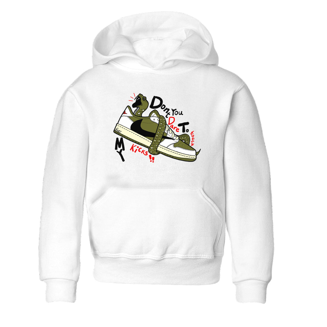 Don't Touch My Kicks snkmatch Tees Kids - Air Jordan 1 Travis Scott Medium Olive