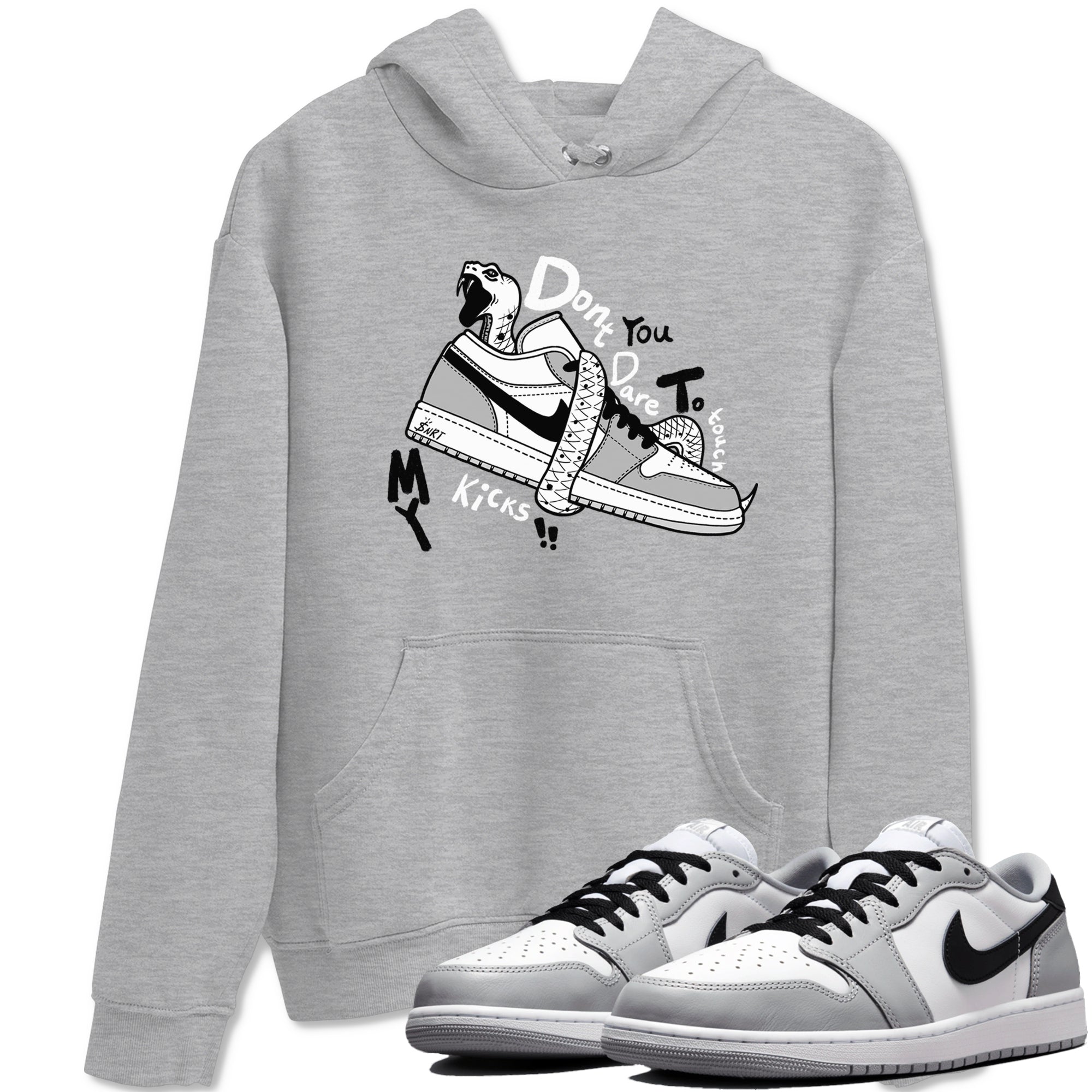 Don't Touch My Kicks snkmatch Tees - Air Jordan 1 Wolf Grey