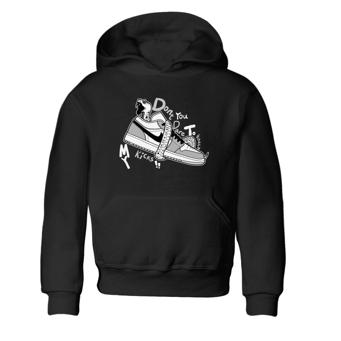 Don't Touch My Kicks snkmatch Tees Kids - Air Jordan 1 Wolf Grey
