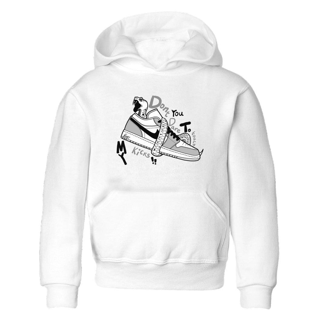 Don't Touch My Kicks snkmatch Tees Kids - Air Jordan 1 Wolf Grey