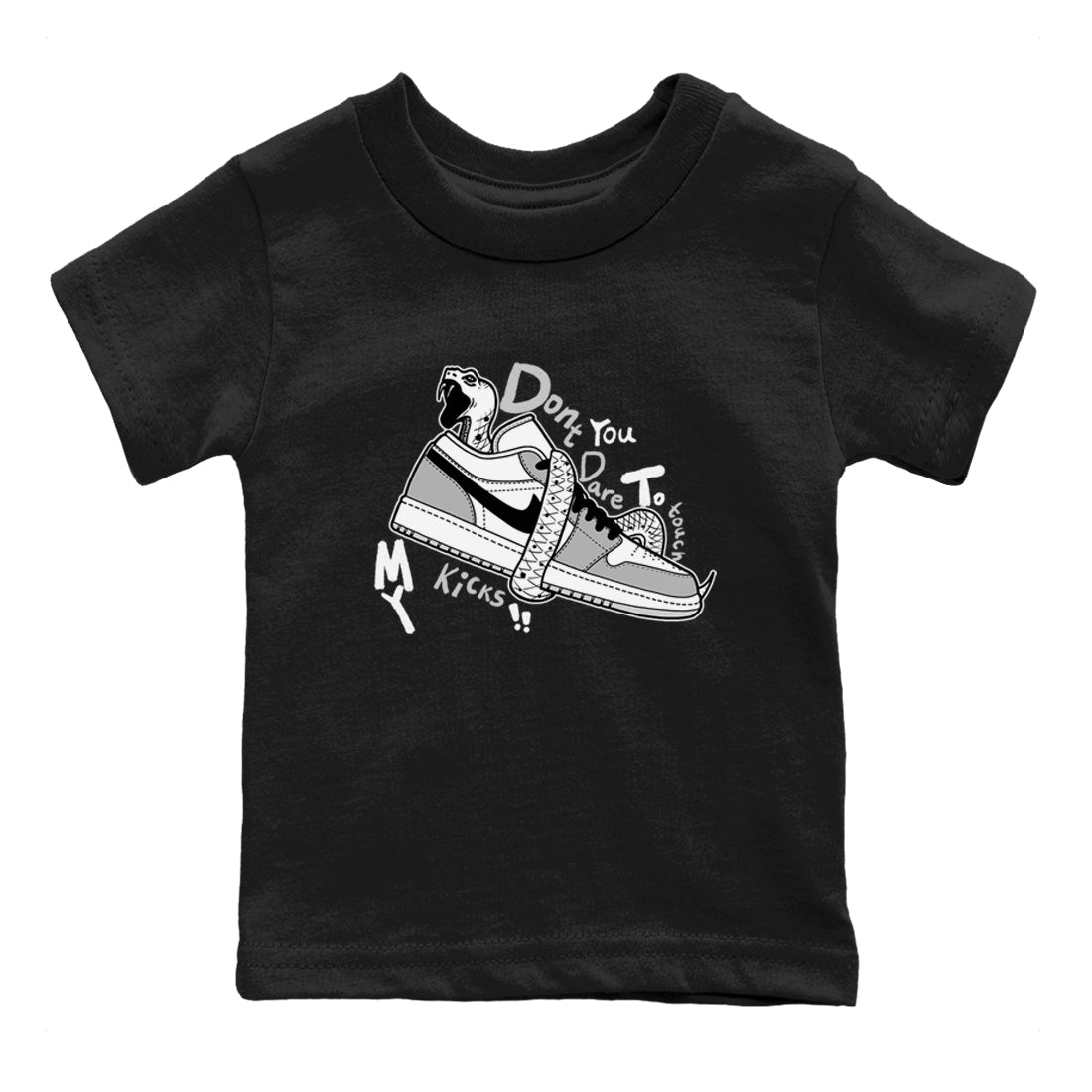 Don't Touch My Kicks snkmatch Tees Kids - Air Jordan 1 Wolf Grey
