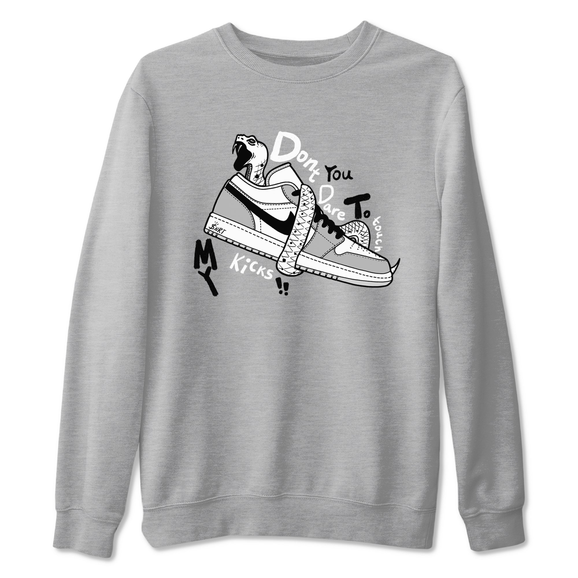 Don't Touch My Kicks snkmatch Tees - Air Jordan 1 Wolf Grey
