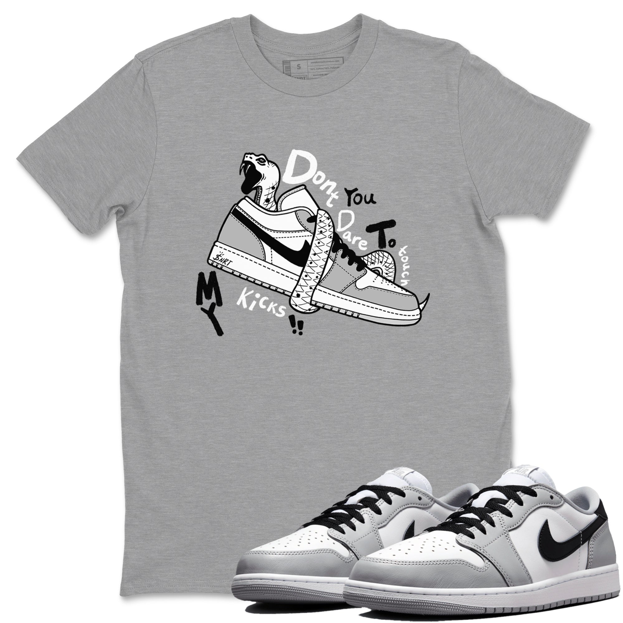 Don't Touch My Kicks snkmatch Tees - Air Jordan 1 Wolf Grey