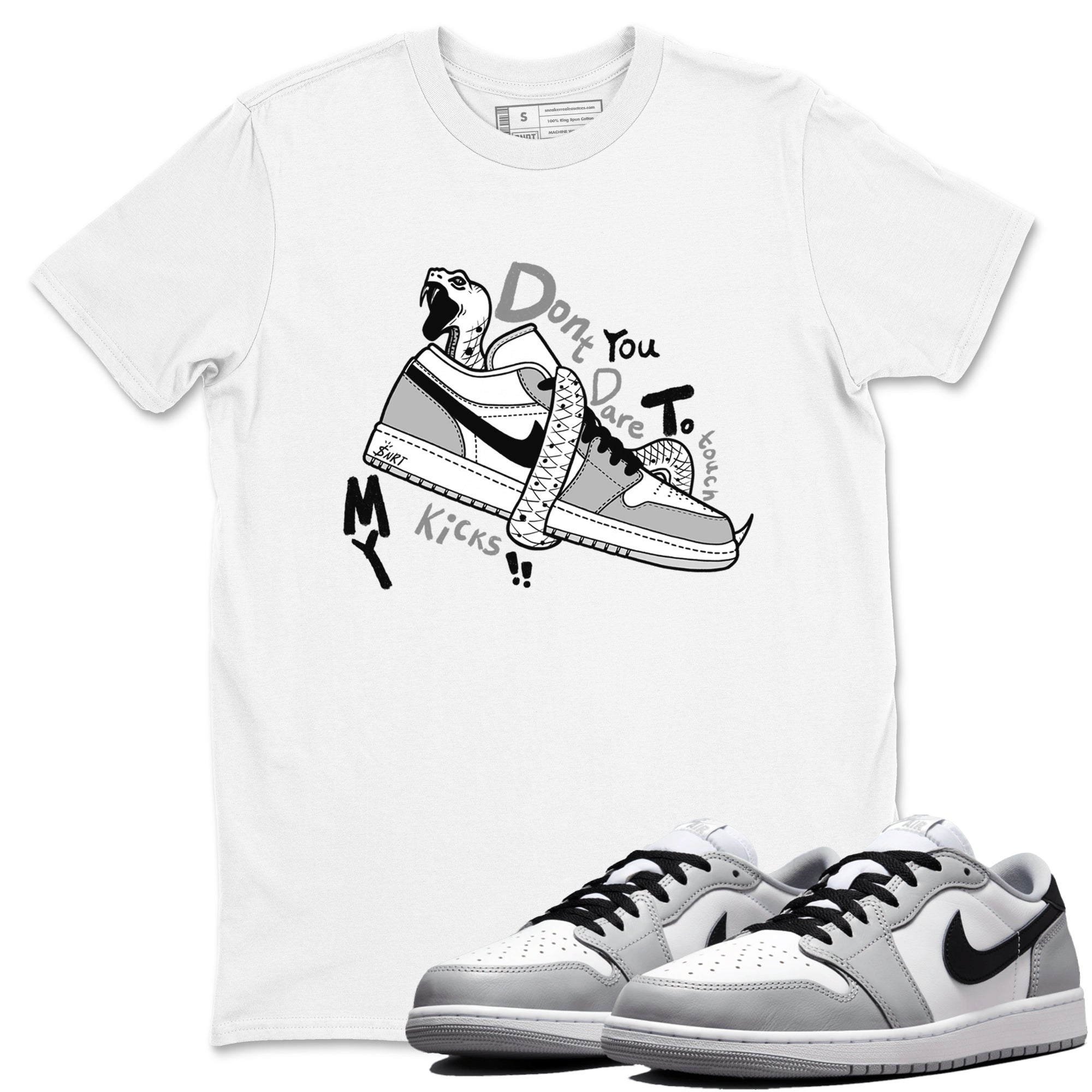 Don't Touch My Kicks snkmatch Tees - Air Jordan 1 Wolf Grey