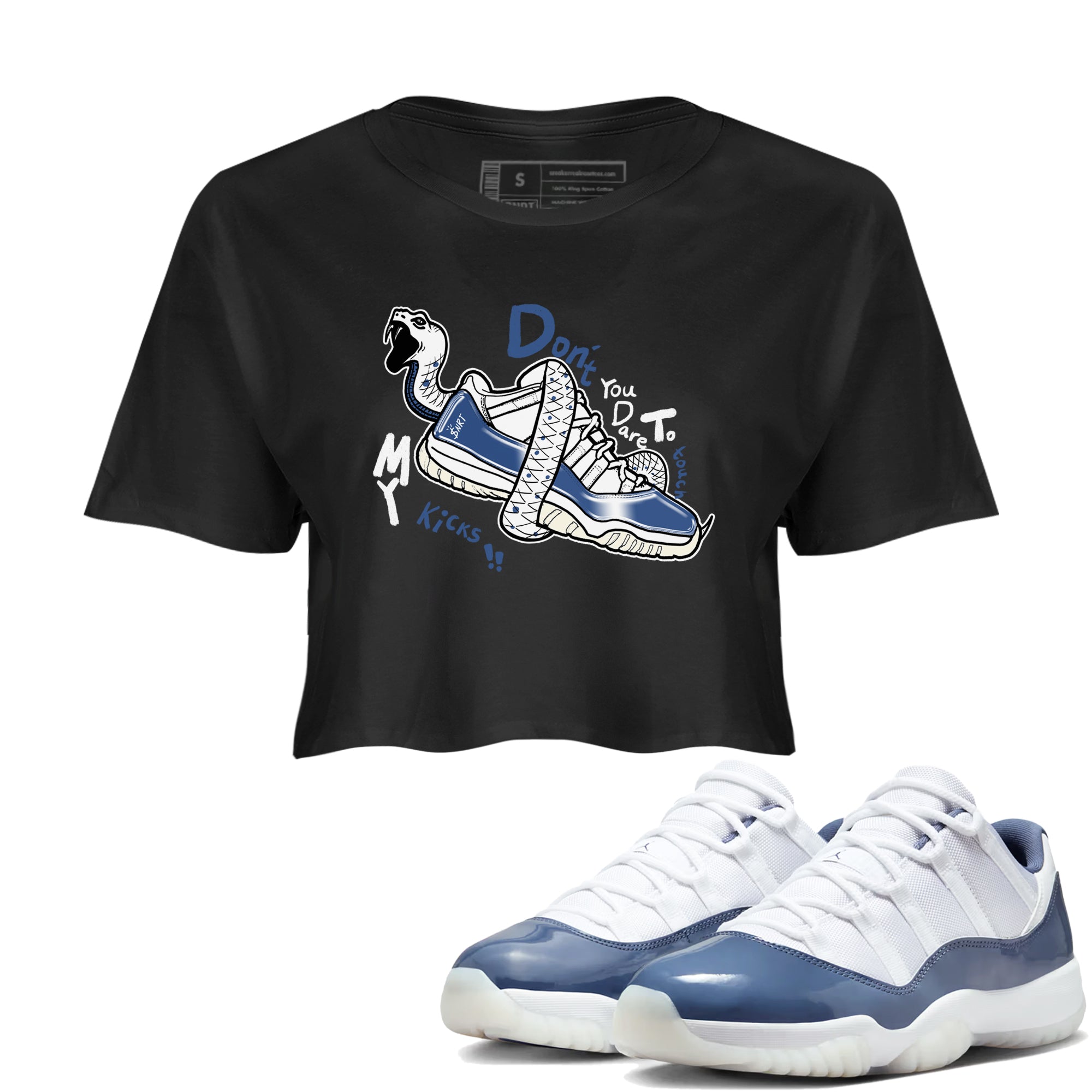 Don't Touch My Kicks snkmatch Women's Top - Air Jordan 11 Diffused Blue