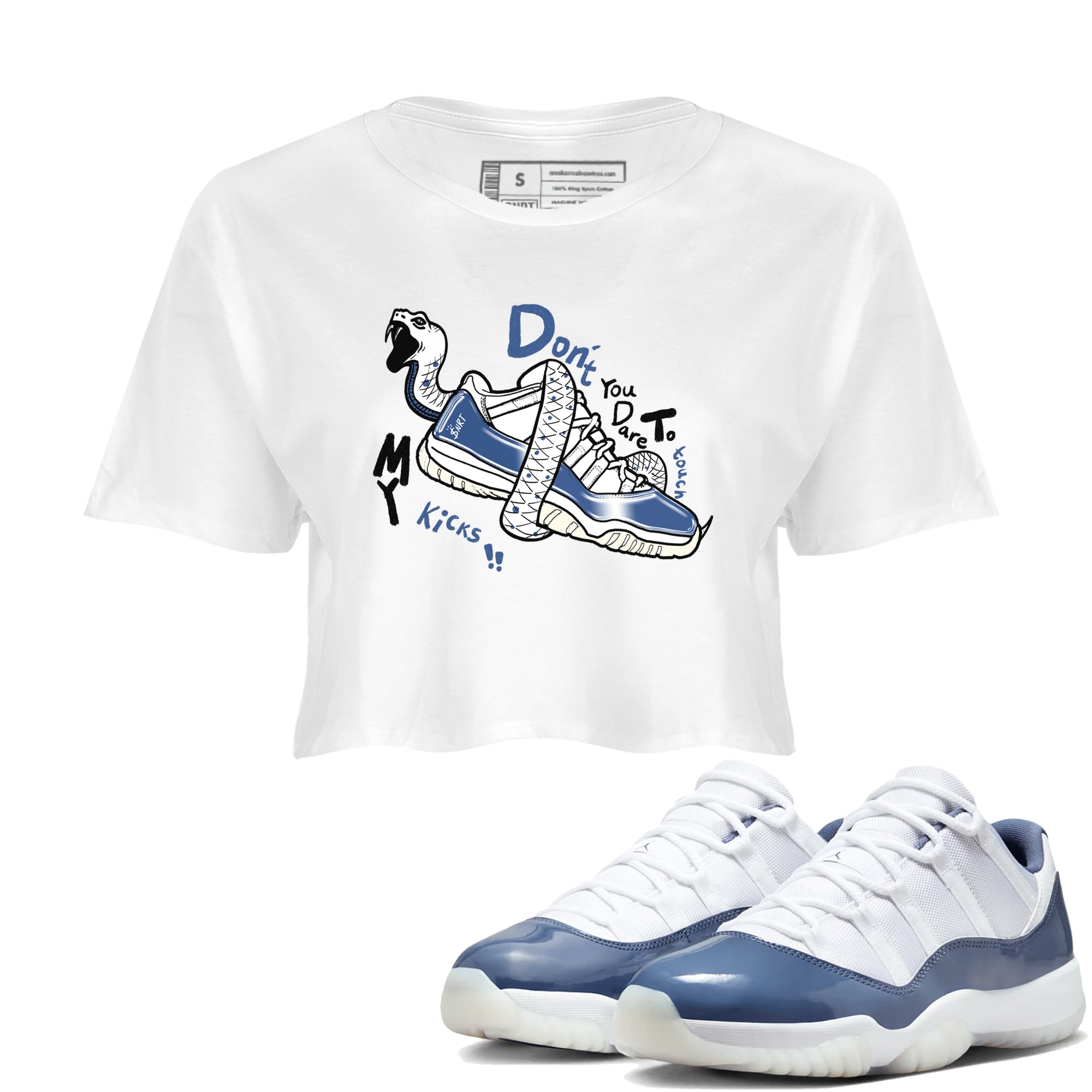 Don't Touch My Kicks snkmatch Women's Top - Air Jordan 11 Diffused Blue