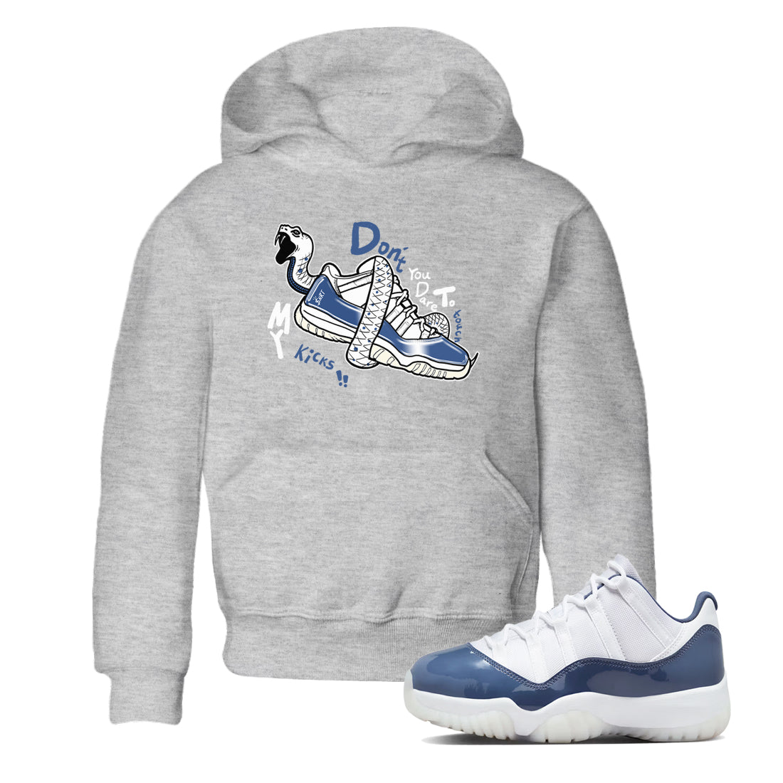 Don't Touch My Kicks snkmatch Tees Kids - Air Jordan 11 Diffused Blue