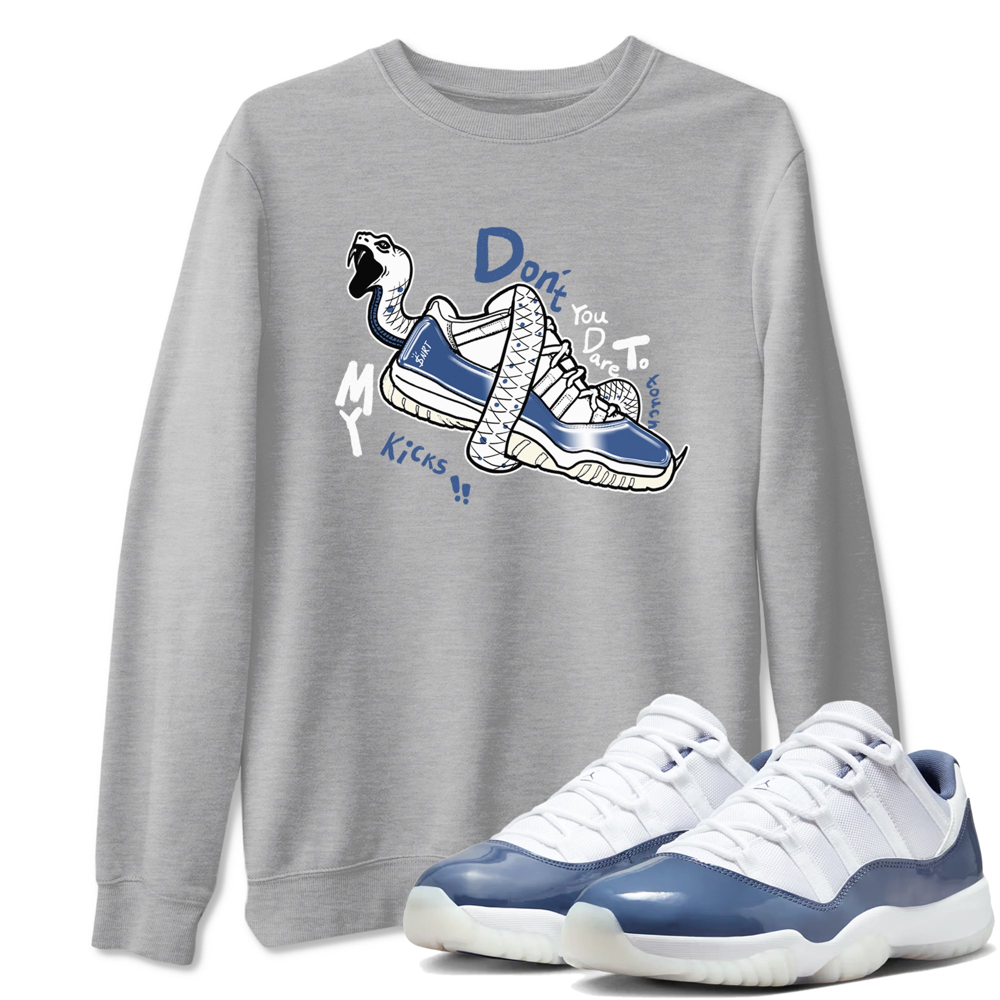 Don't Touch My Kicks snkmatch Tees - Air Jordan 11 Diffused Blue