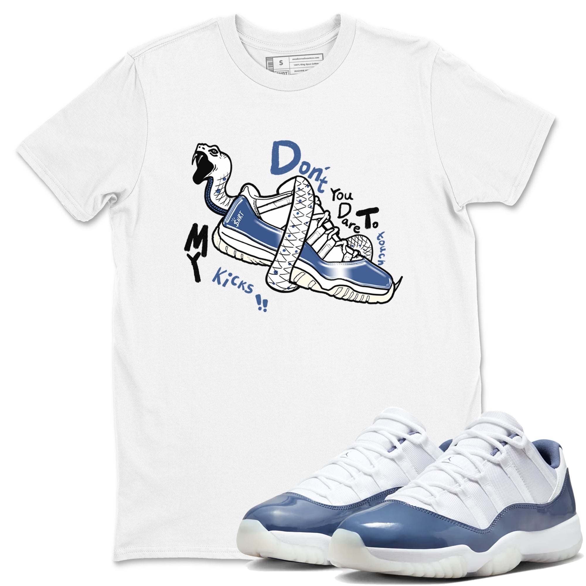 Don't Touch My Kicks snkmatch Tees - Air Jordan 11 Diffused Blue
