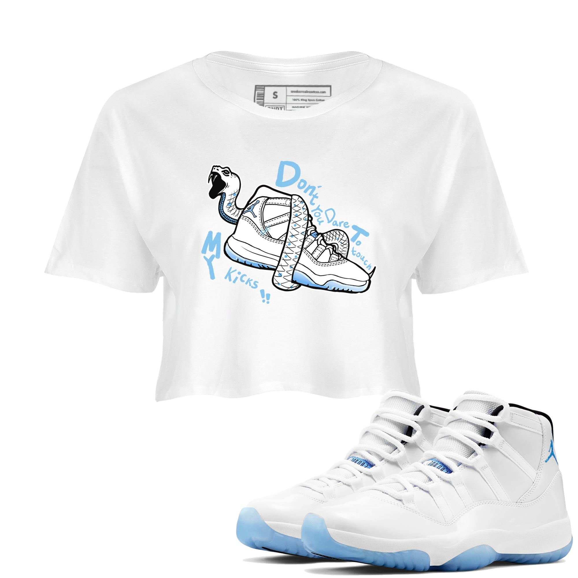 Don't Touch My Kicks snkmatch Women's Top - Air Jordan 11 Legend Blue