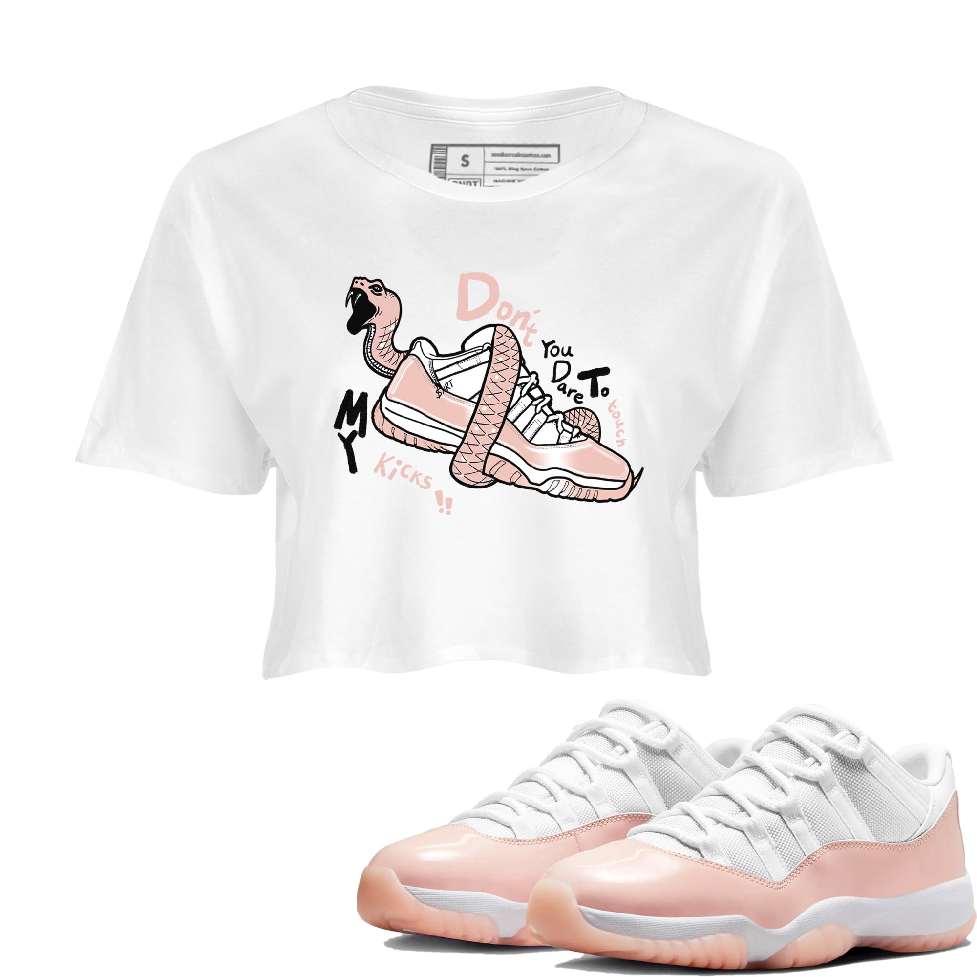 Don't Touch My Kicks snkmatch Women's Top - Air Jordan 11 Legend Pink