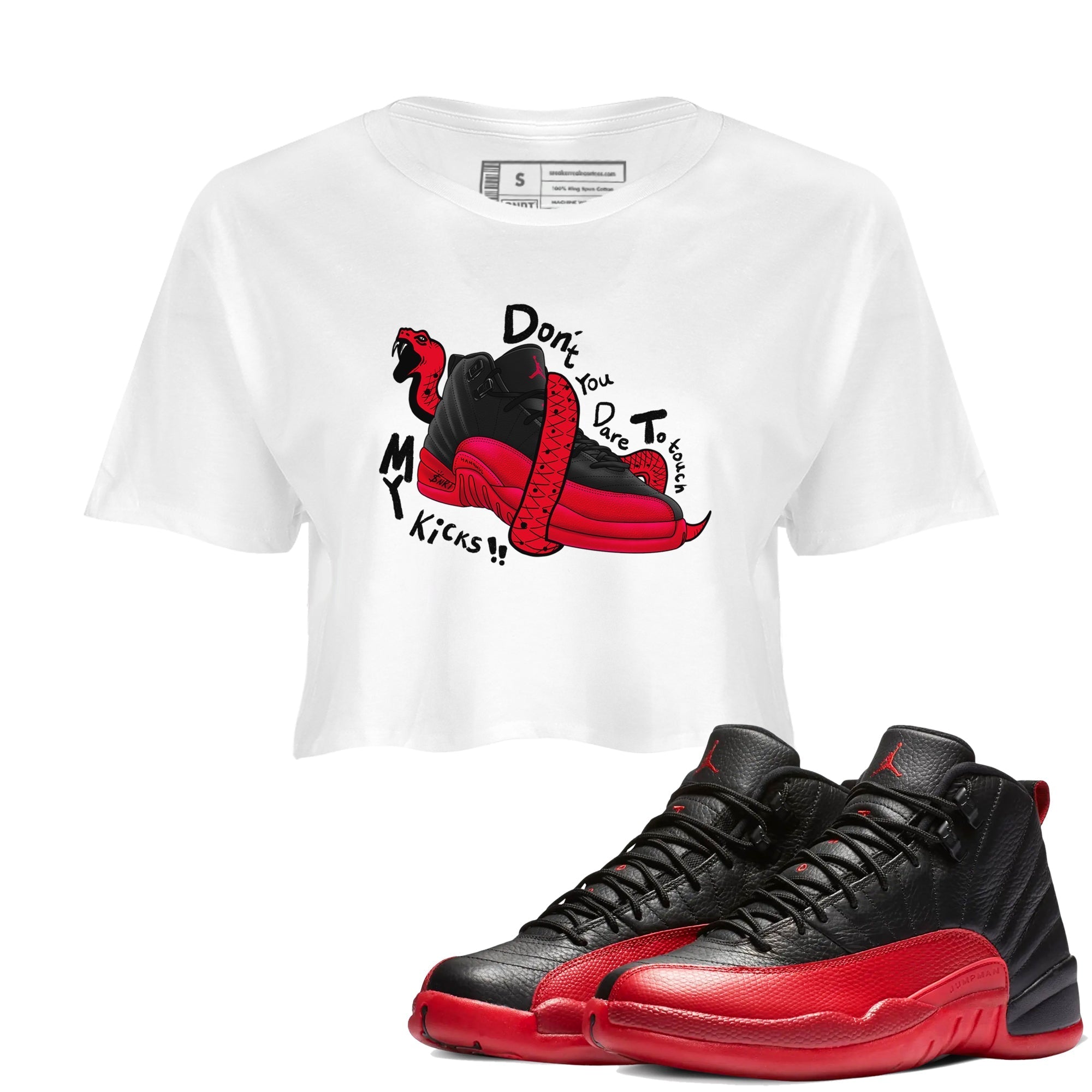 Don't Touch My Kicks snkmatch Women's Top - Air Jordan 12 Flu Game