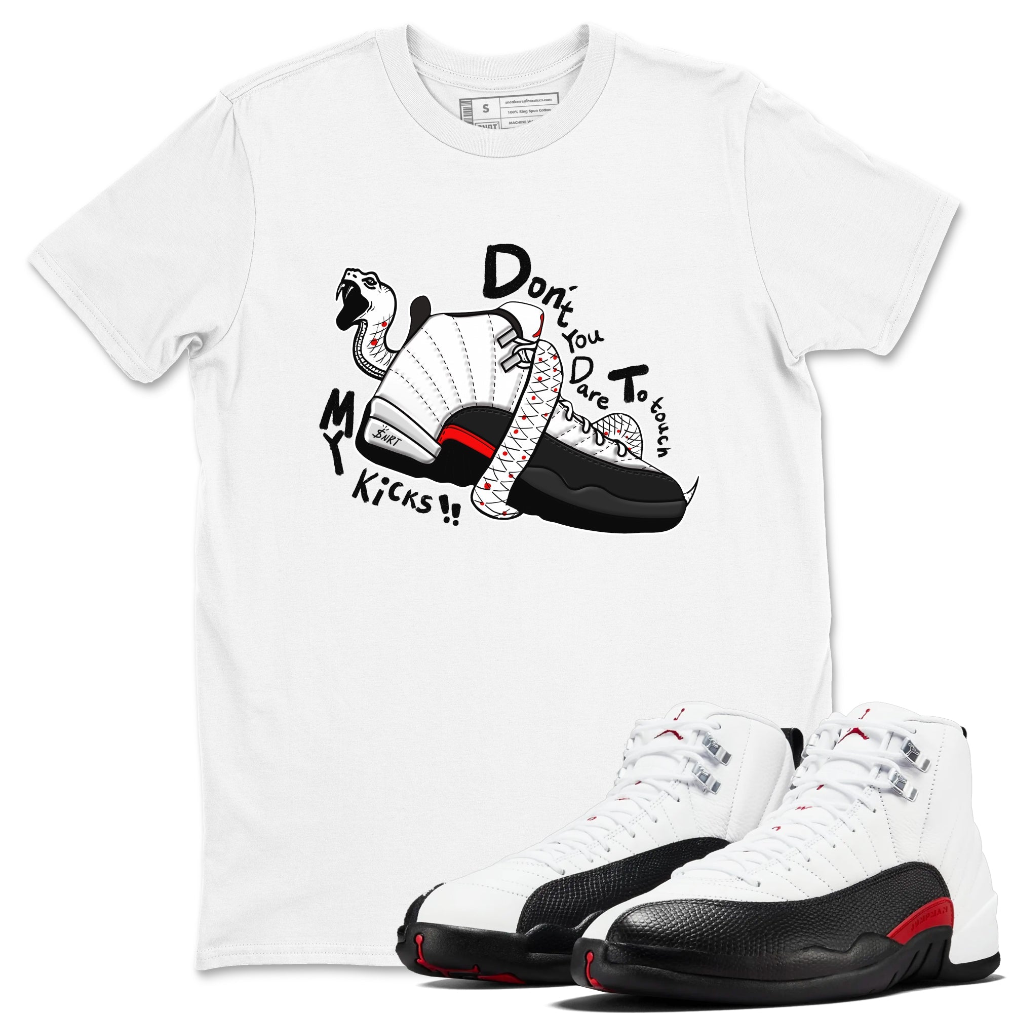 Don't Touch My Kicks snkmatch Tees - Air Jordan 12 Taxi Flip