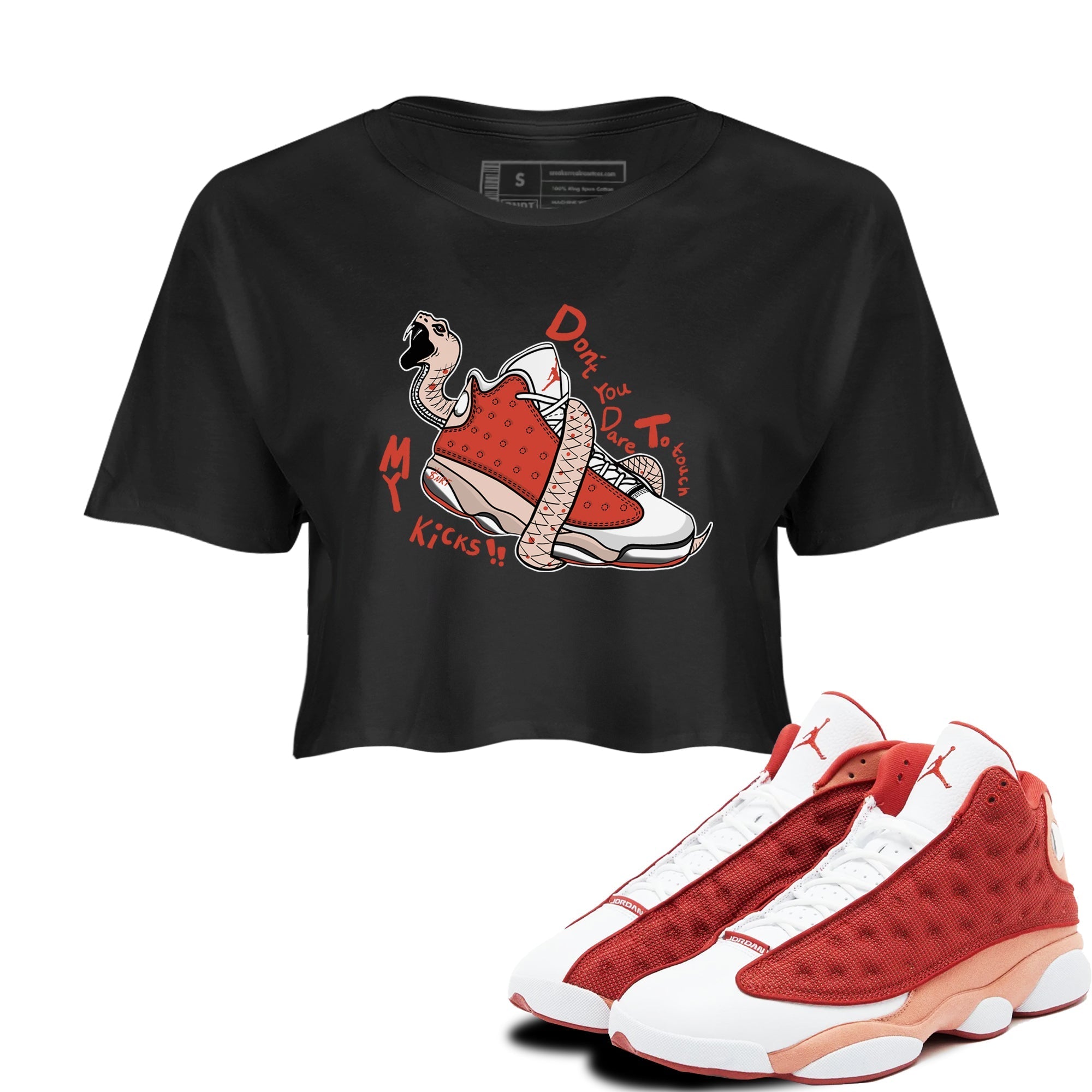 Don't Touch My Kicks snkmatch Women's Top - Air Jordan 13 Dune Red
