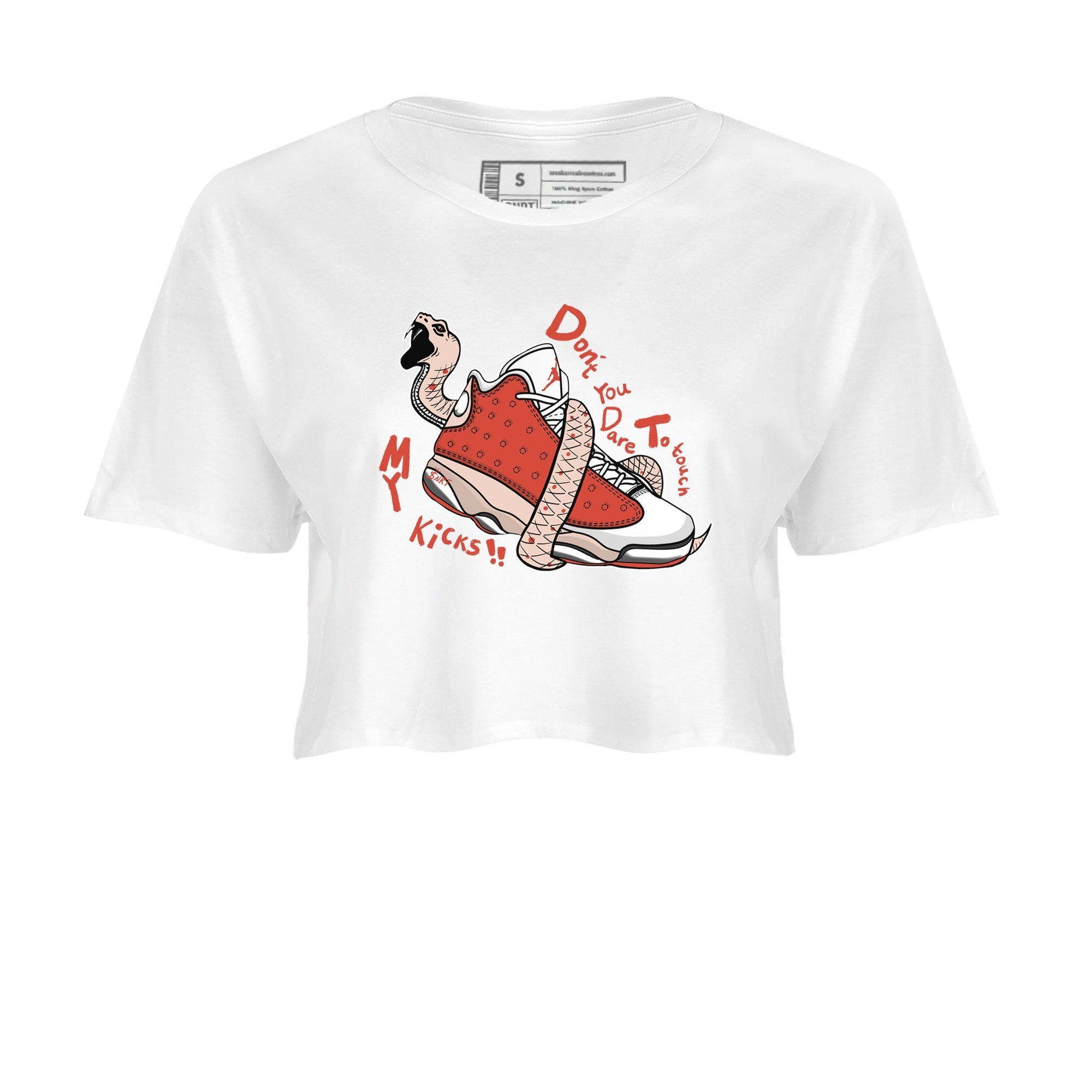 Don't Touch My Kicks snkmatch Women's Top - Air Jordan 13 Dune Red