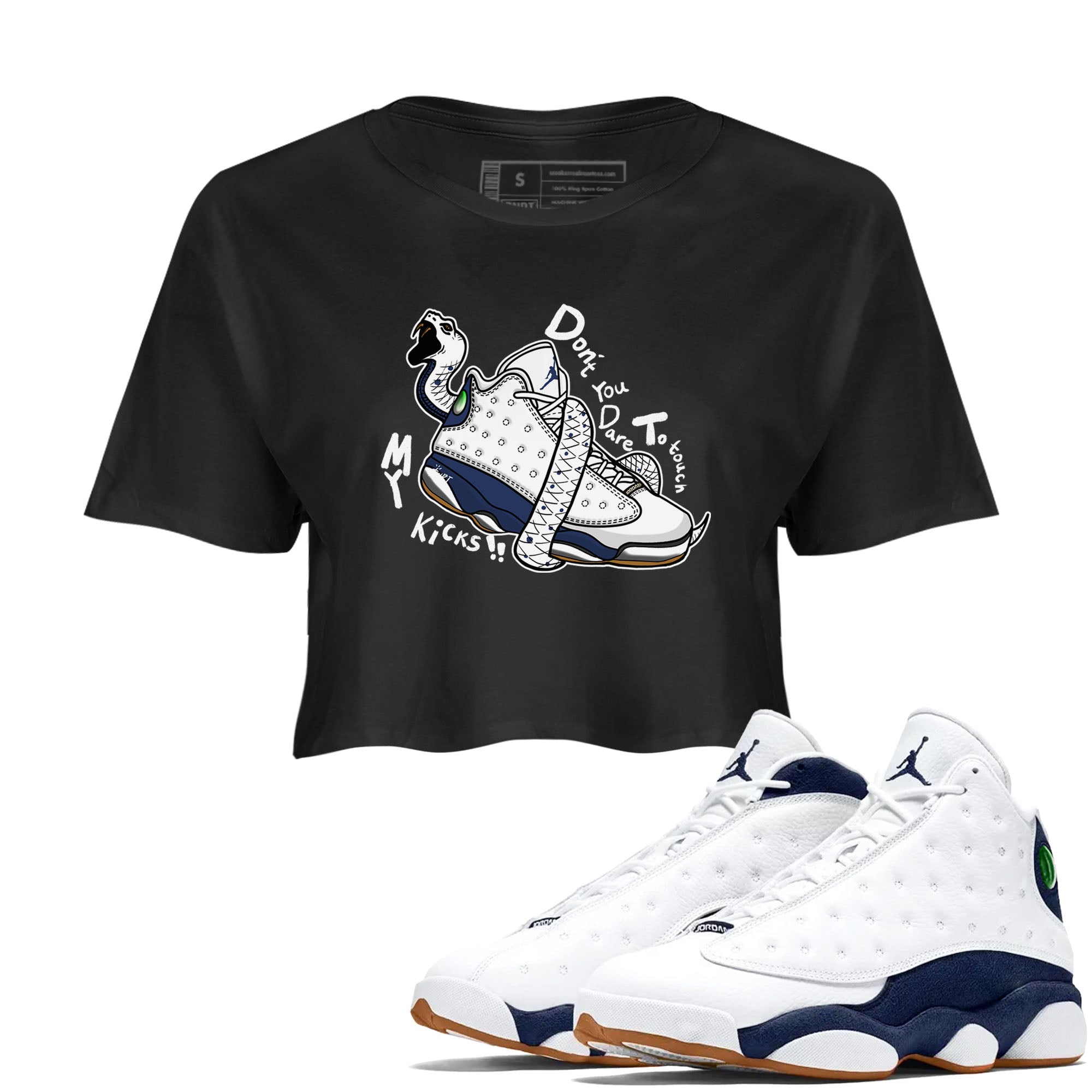 Don't Touch My Kicks snkmatch Women's Top - Air Jordan 13 Midnight Navy
