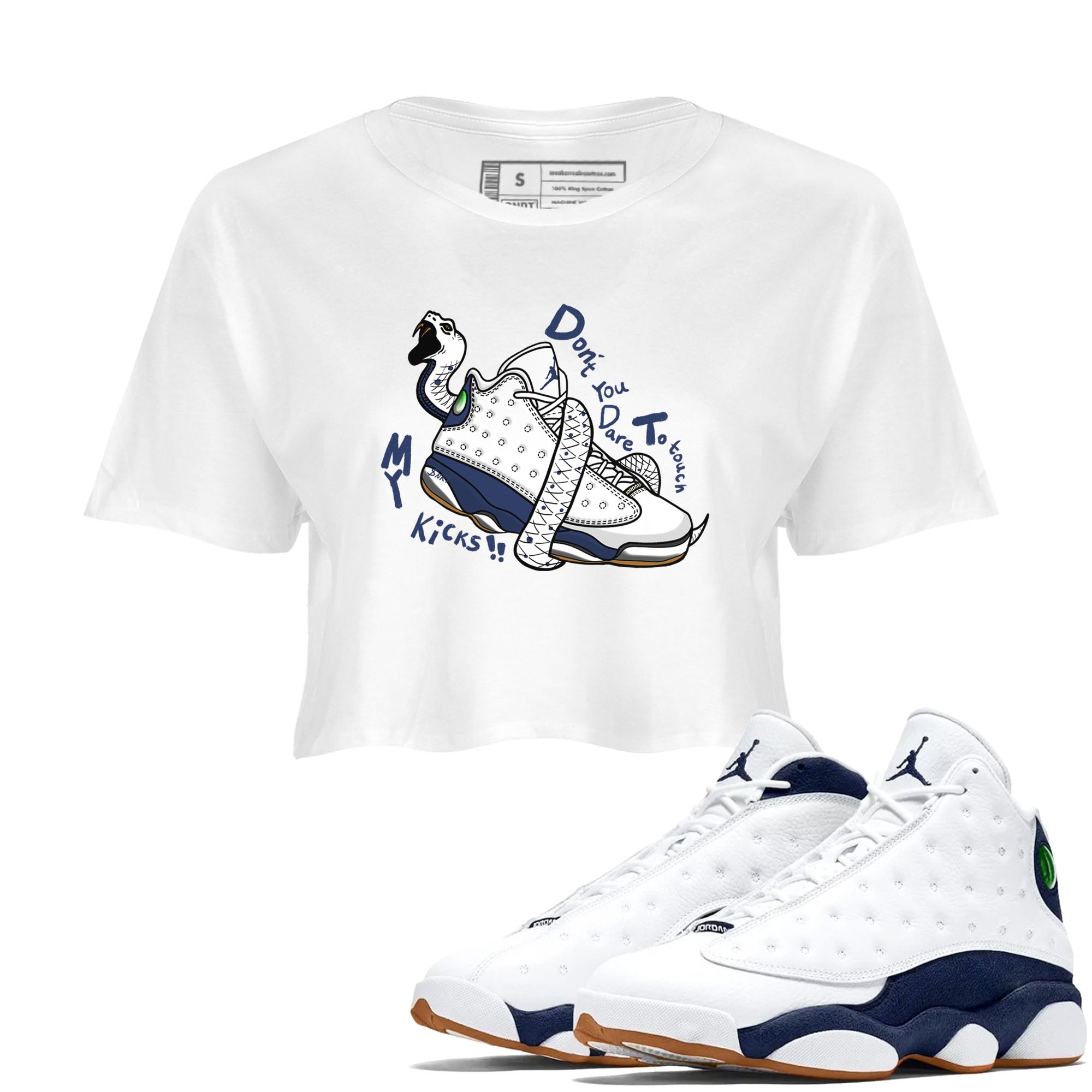Don't Touch My Kicks snkmatch Women's Top - Air Jordan 13 Midnight Navy