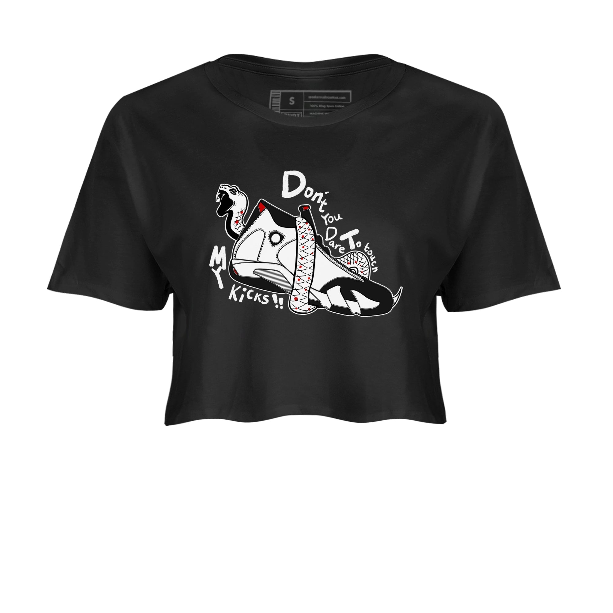 Don't Touch My Kicks snkmatch Women's Top - Air Jordan 14 Black Toe