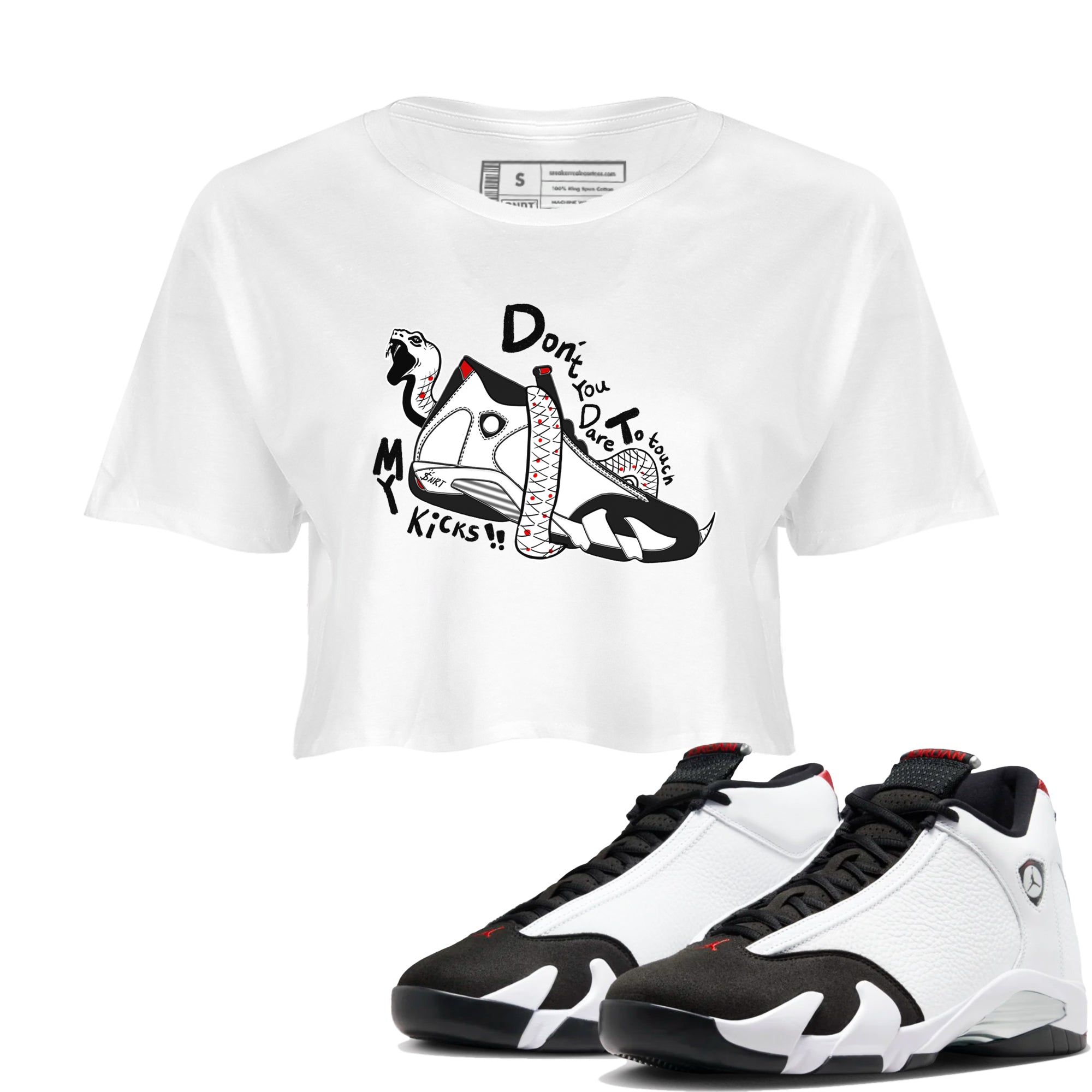 Don't Touch My Kicks snkmatch Women's Top - Air Jordan 14 Black Toe