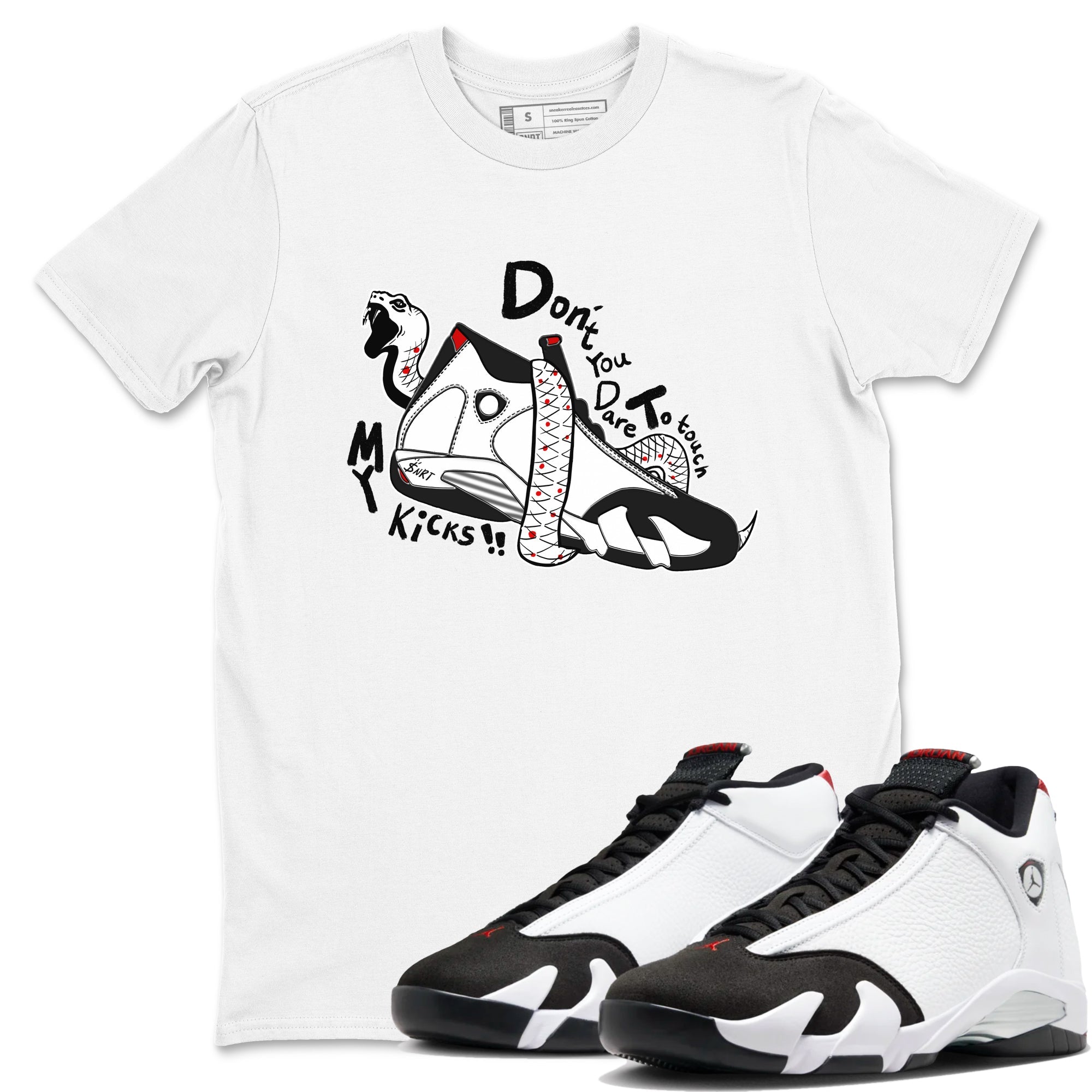 Don't Touch My Kicks snkmatch Tees - Air Jordan 14 Black Toe