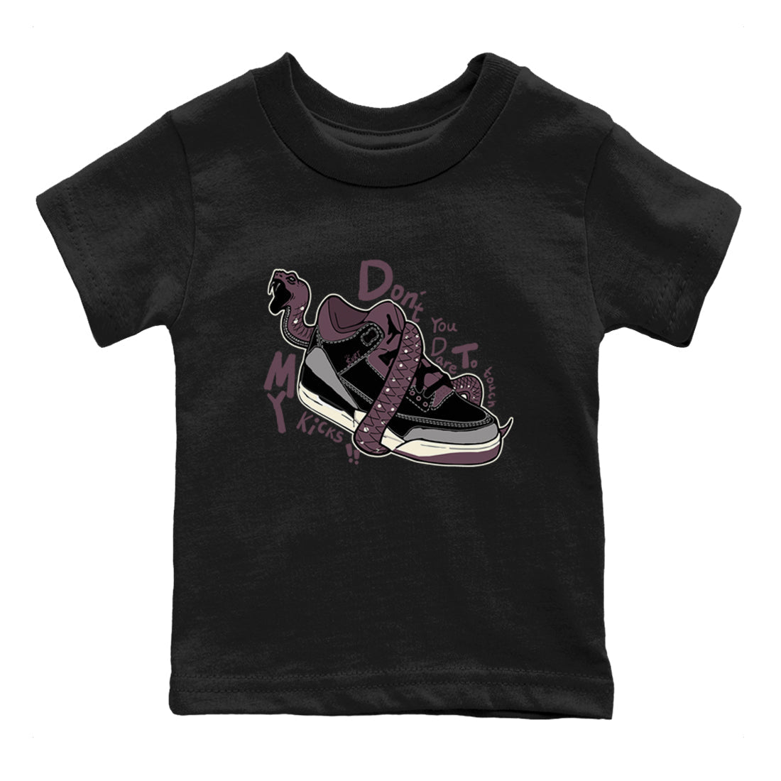 Don't Touch My Kicks snkmatch Tees Kids - Air Jordan 3 A Ma Maniere x Black