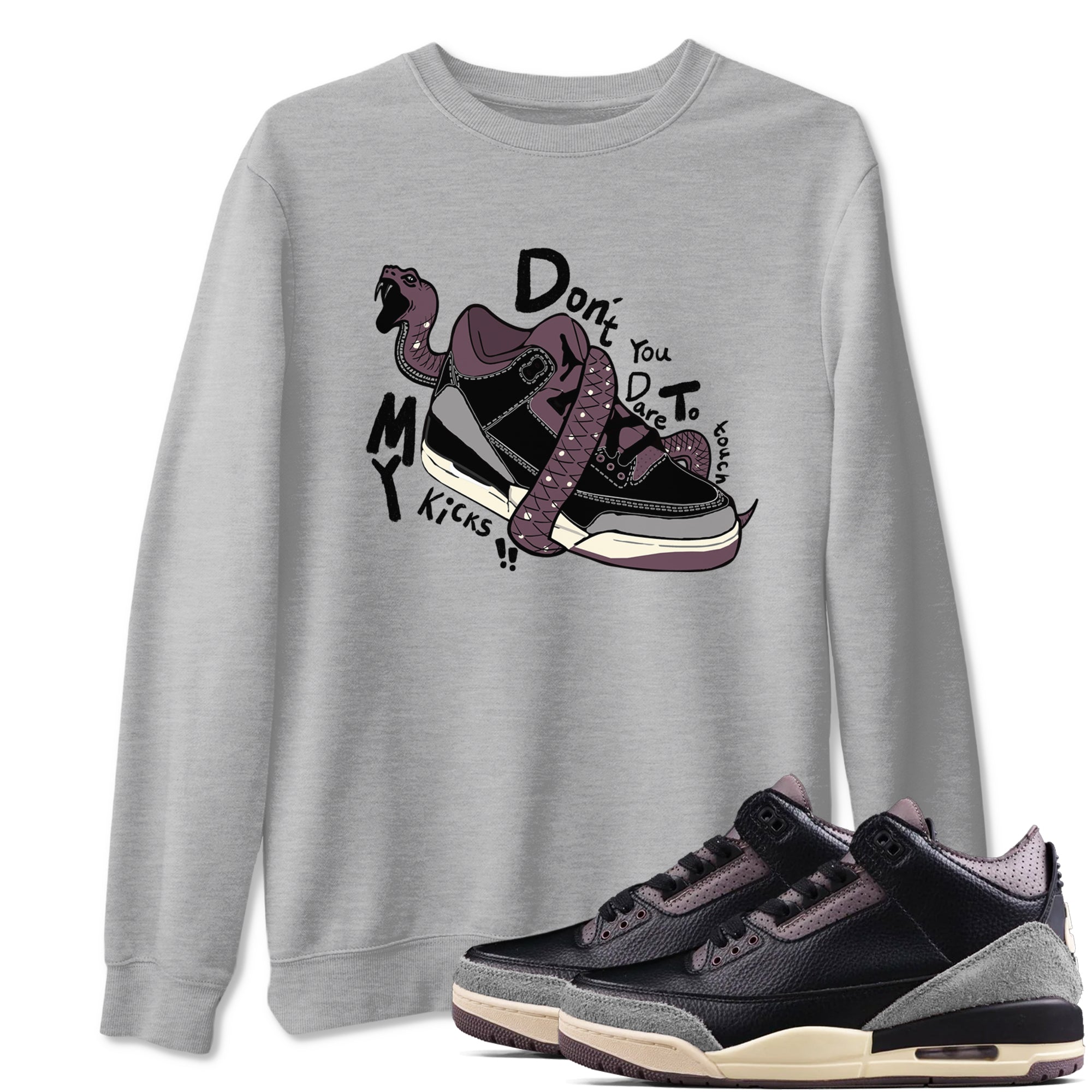 Don't Touch My Kicks snkmatch Tees - Air Jordan 3 A Ma Maniere x Black