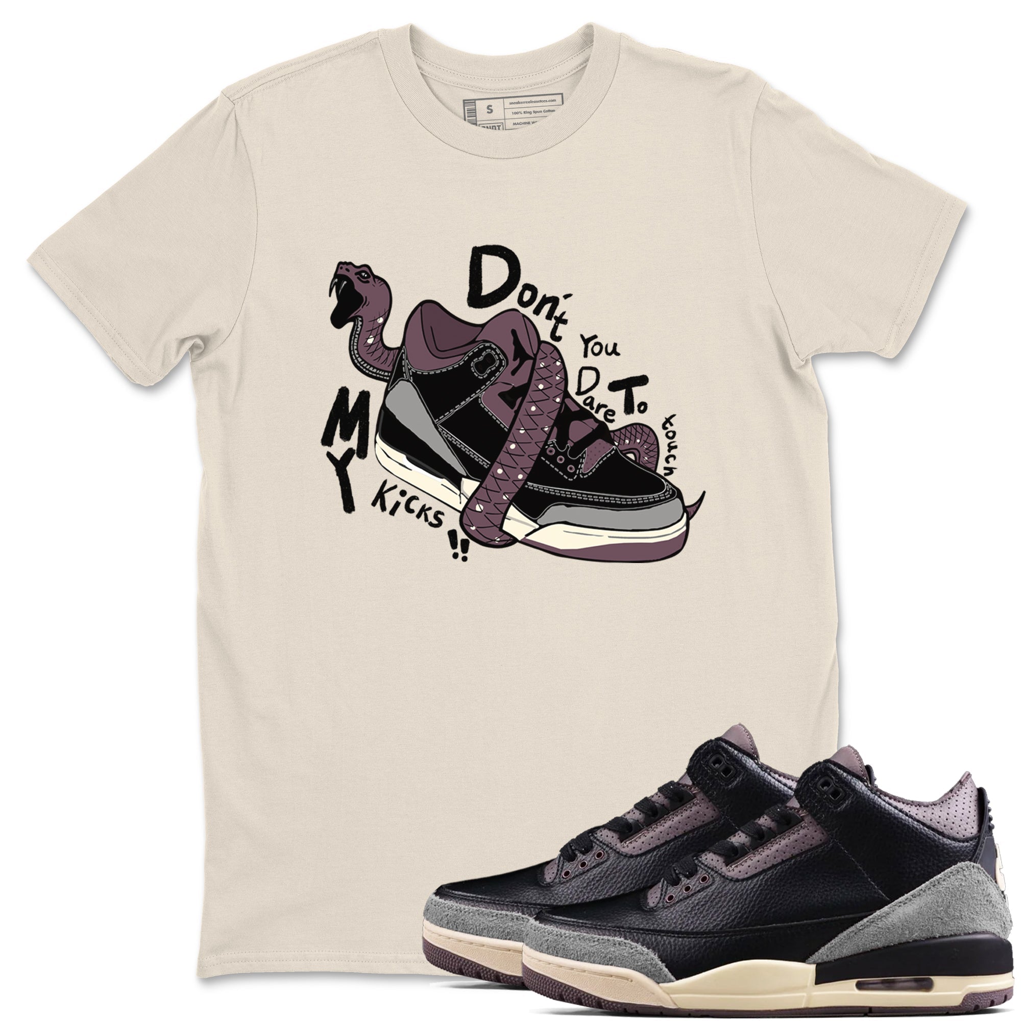 Don't Touch My Kicks snkmatch Tees - Air Jordan 3 A Ma Maniere x Black